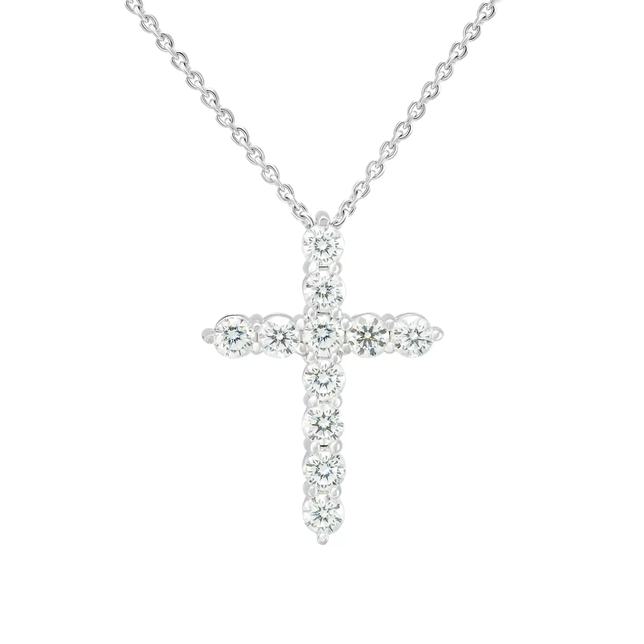Золотое колье-крест с диаллантами 1.1ct