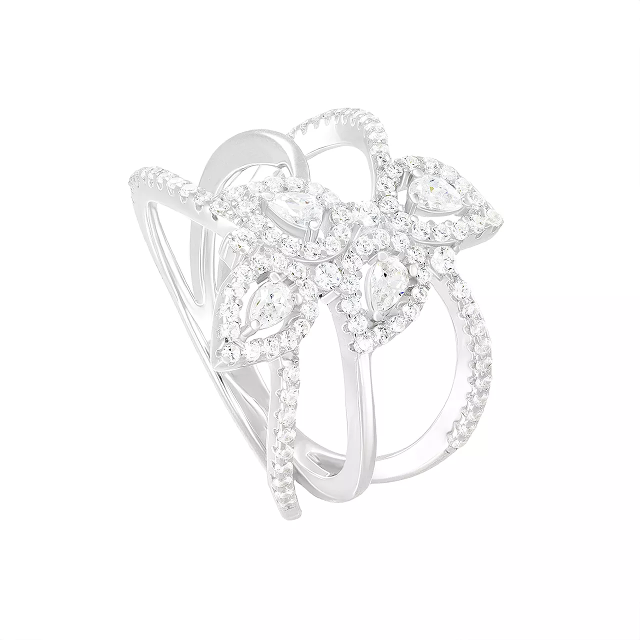 Серебряное кольцо с фианитами