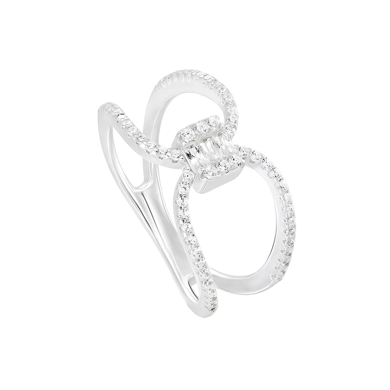 Серебряное кольцо с фианитами