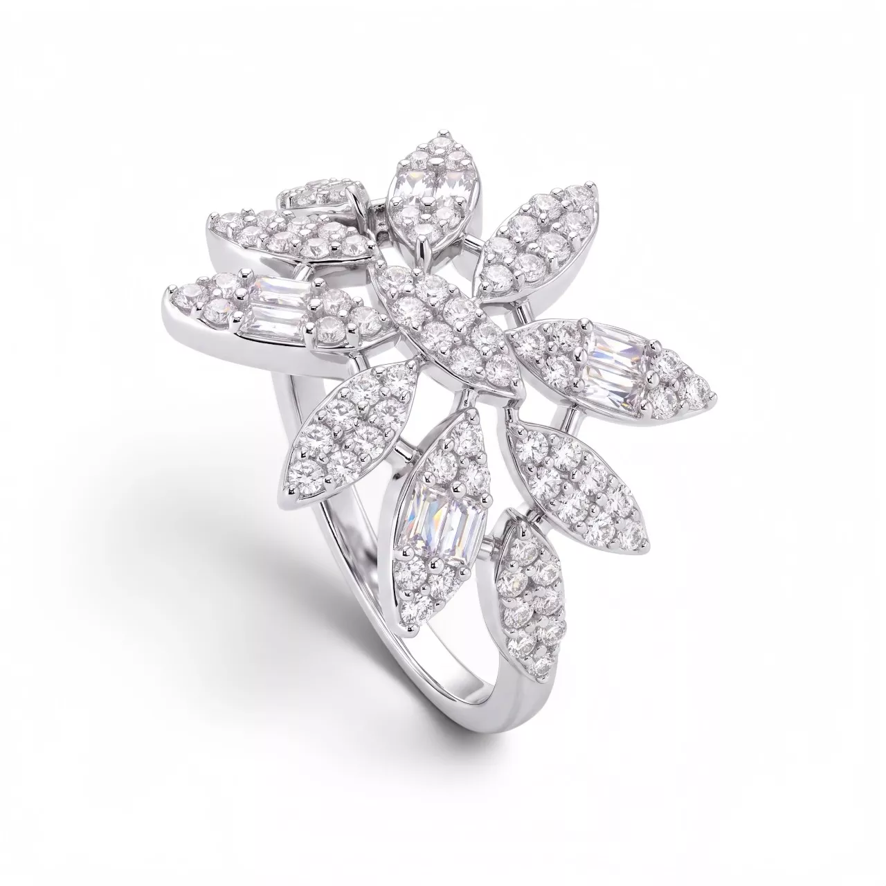 Серебряное кольцо с фианитами