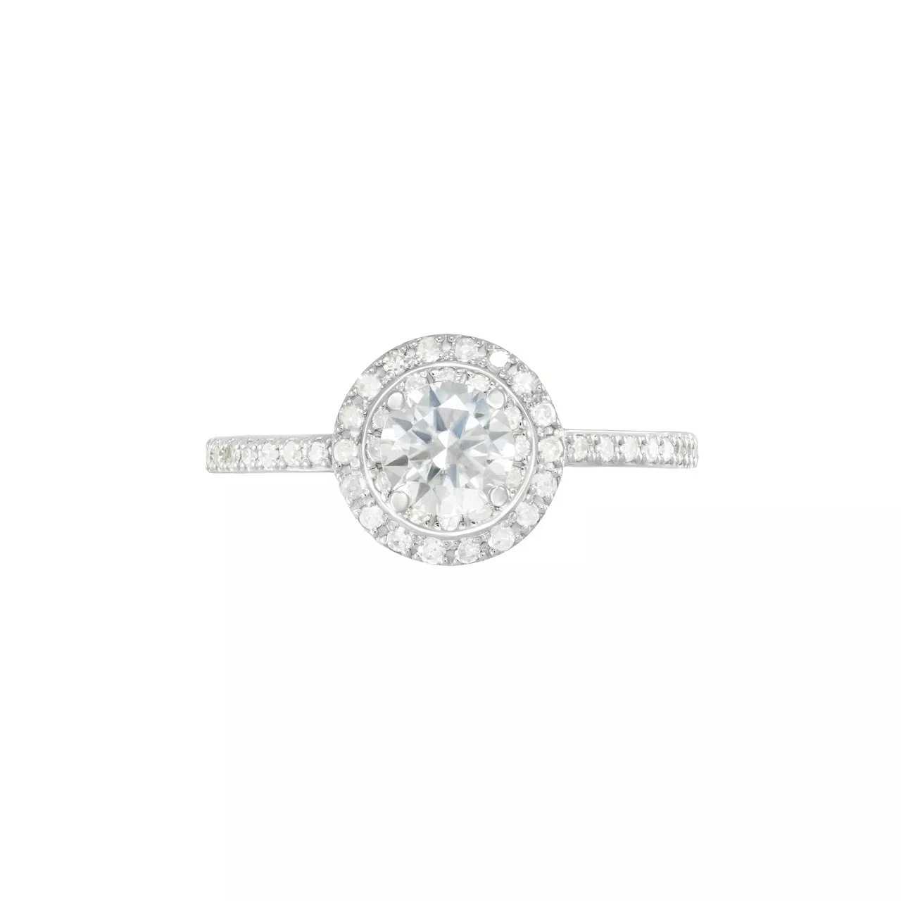 Золотое кольцо с диаллантом 0.5ct и бриллиантами