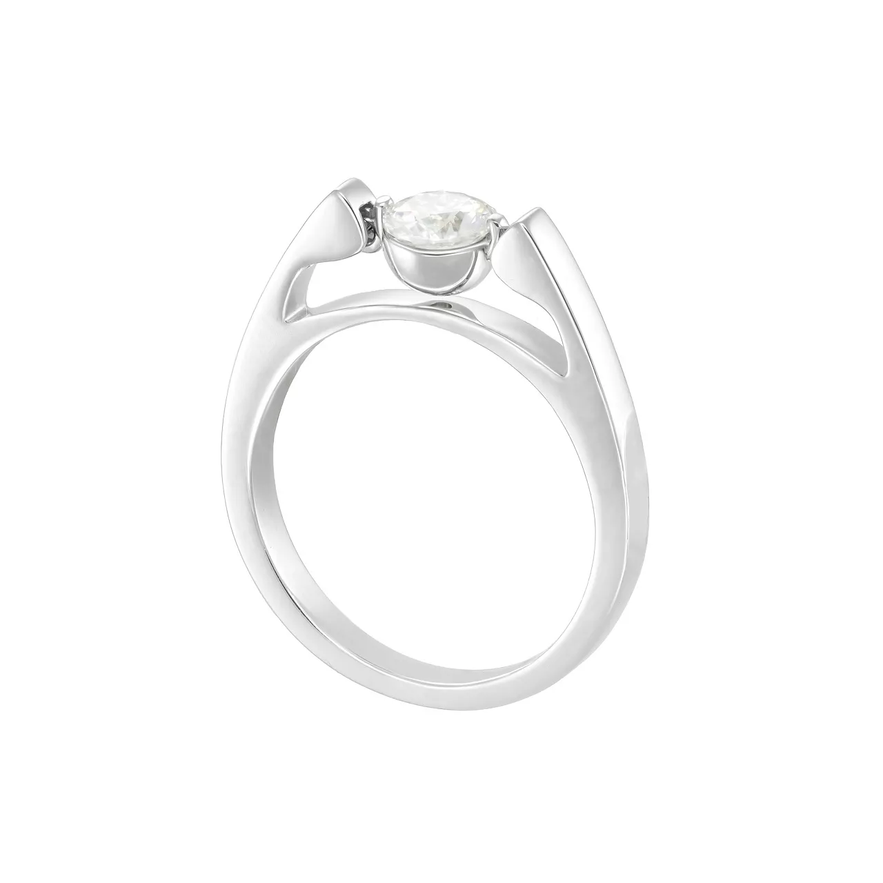Золотое кольцо с подвижным диаллантом 0.5ct