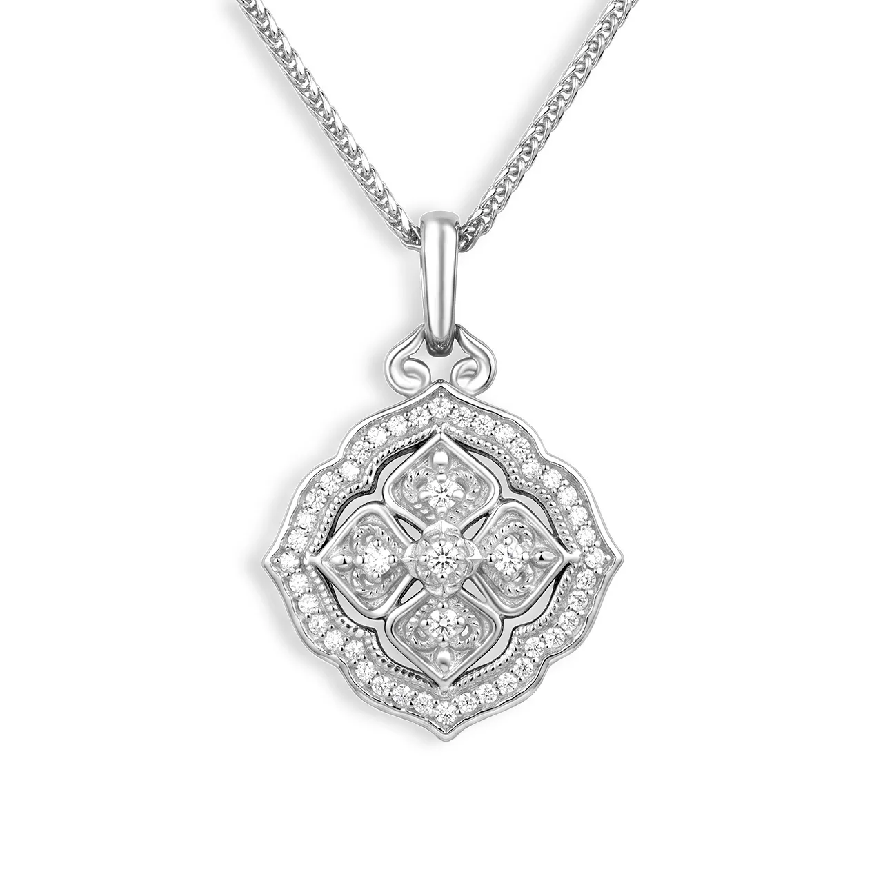 Серебряное колье с фианитами