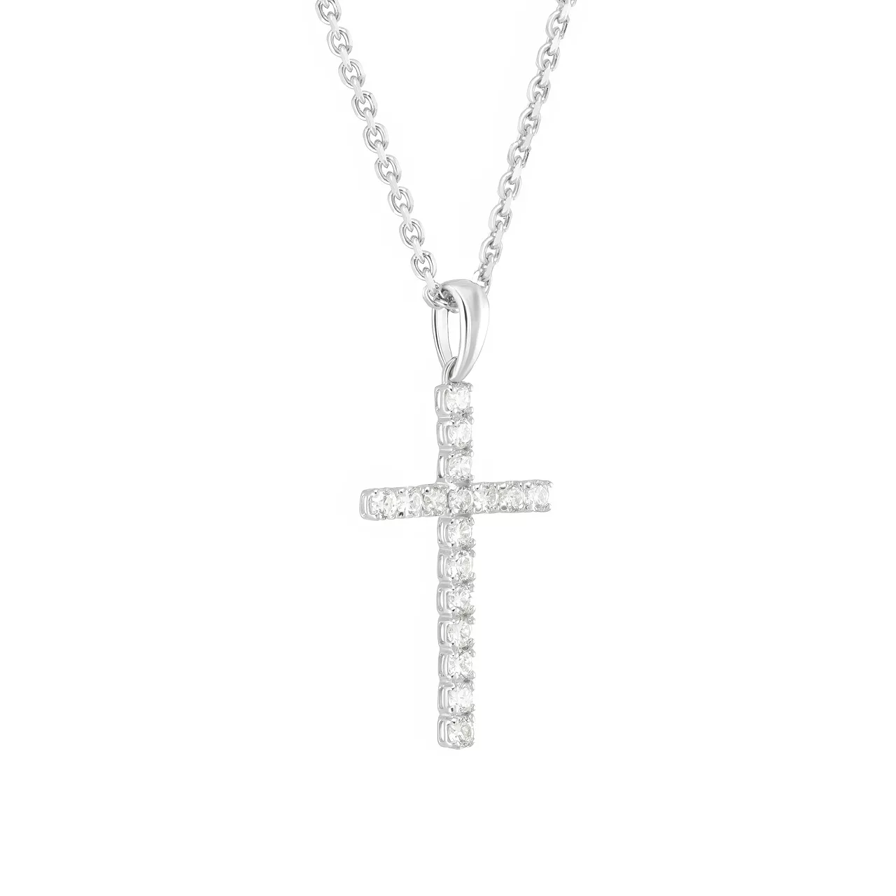 Золотая подвеска-крест с бриллиантами 0.30ct