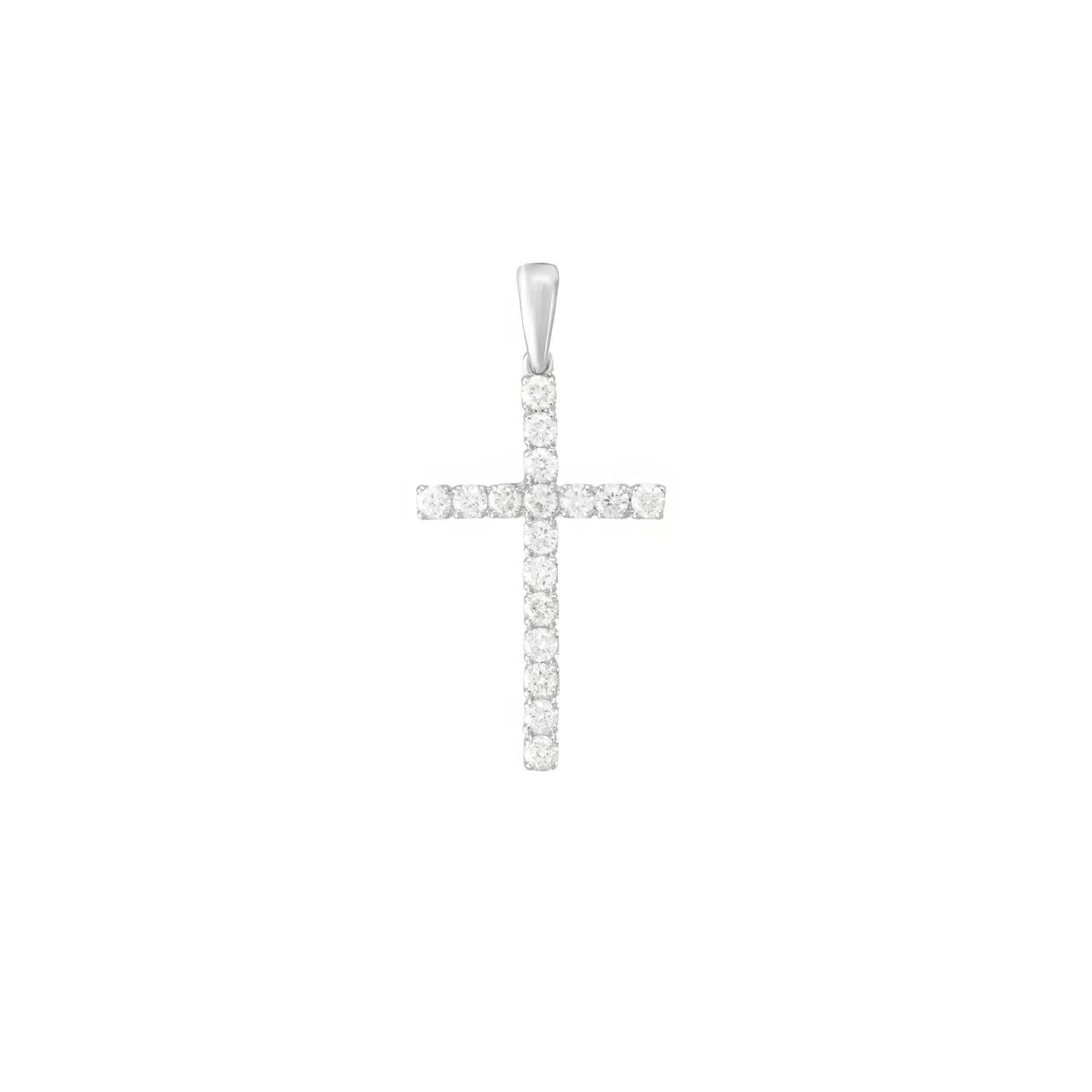 Золотая подвеска-крест с бриллиантами 0.30ct