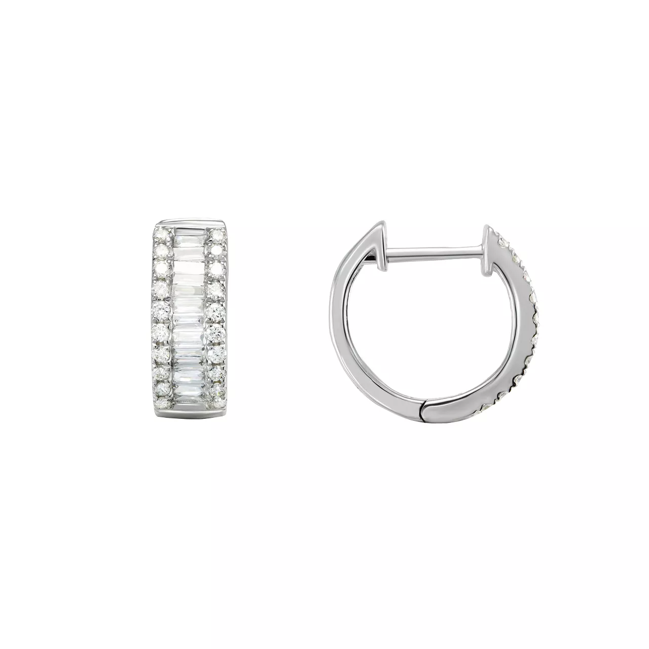 Серьги-конго из золота 750 с бриллиантами 0.65сt