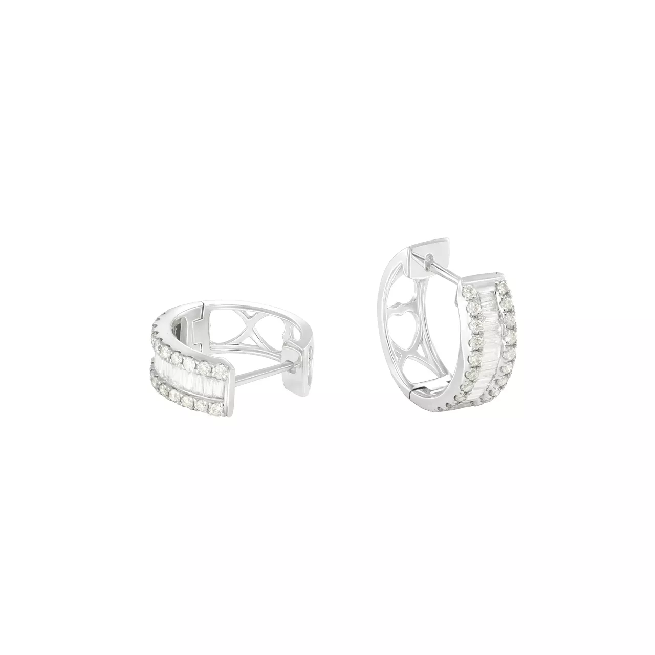 Серьги-конго из золота 750 с бриллиантами 0.65сt