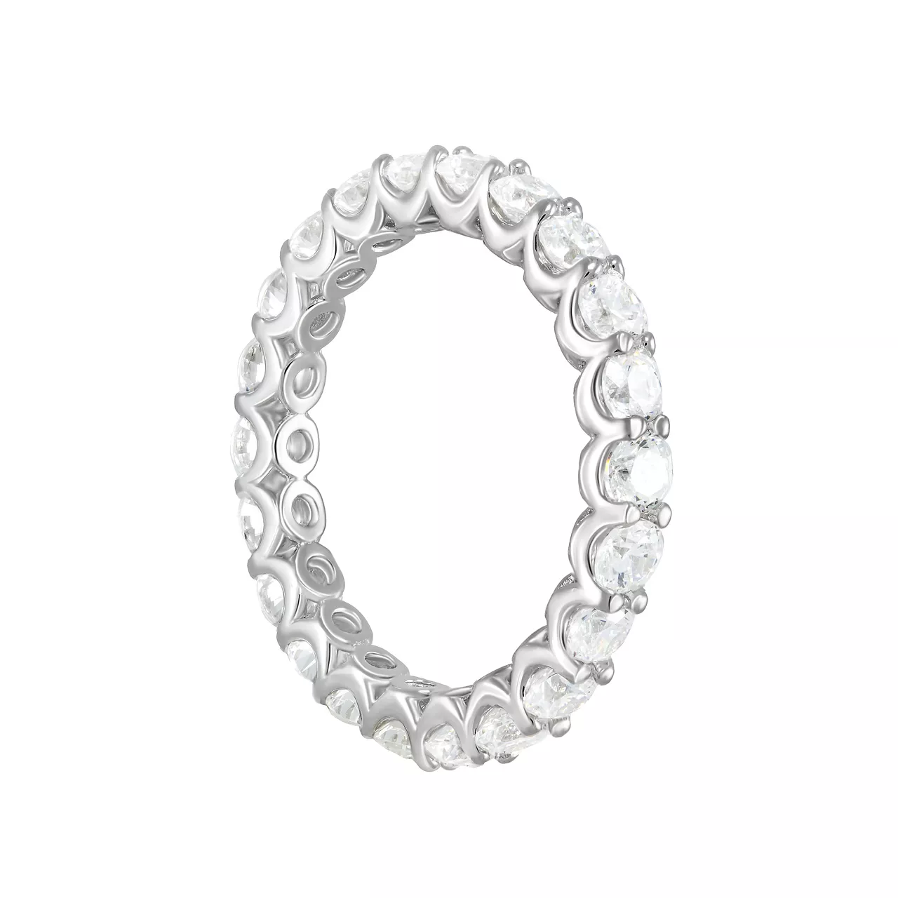 Серебряное кольцо-дорожка с фианитами d0.3
