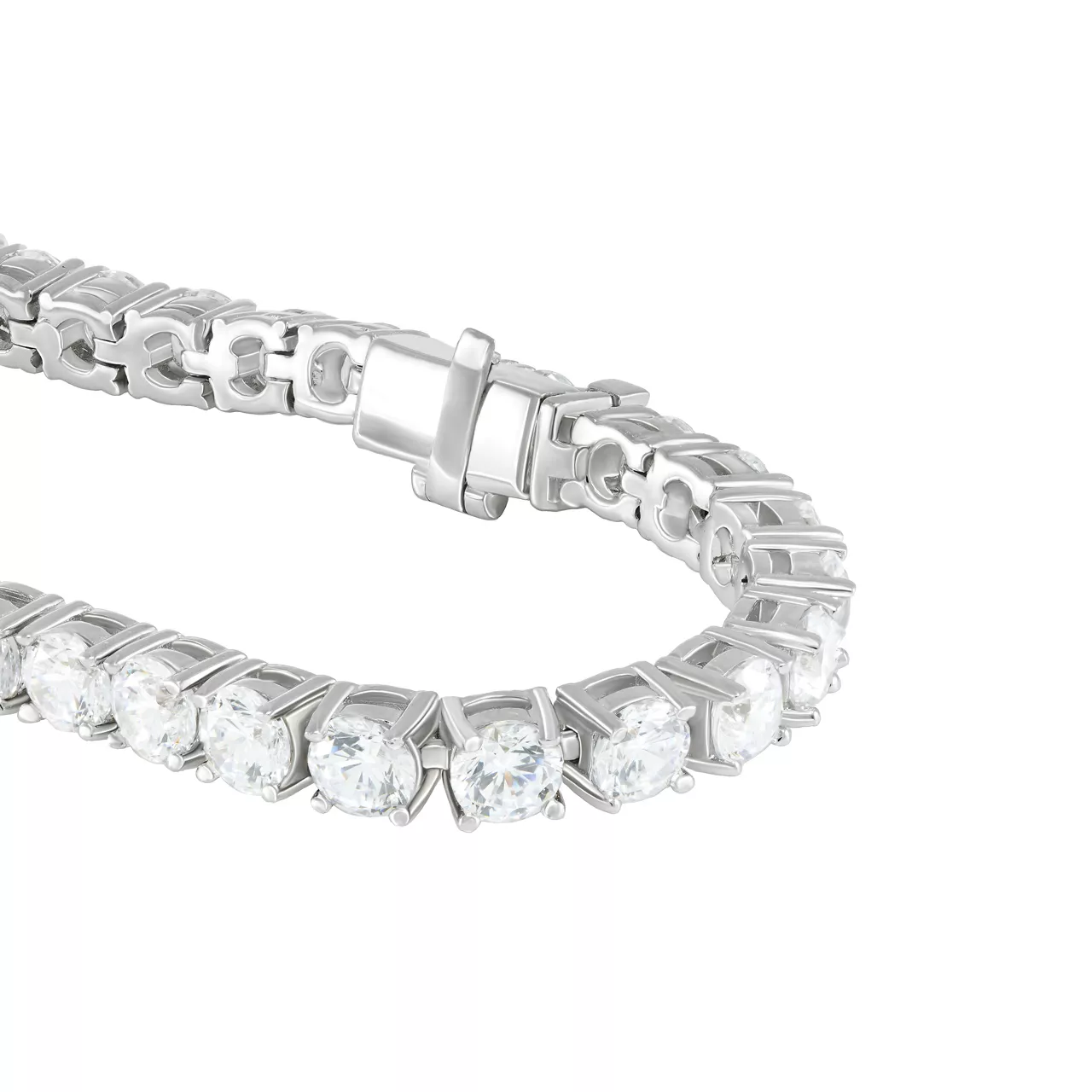 Серебряный теннисный браслет с фианитами d0.4