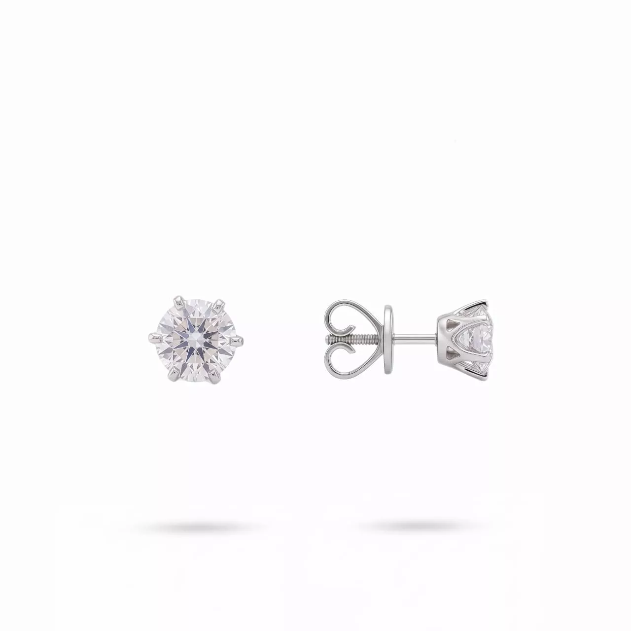 Золотые серьги с диаллантами 1.0ct огранки "Круг"