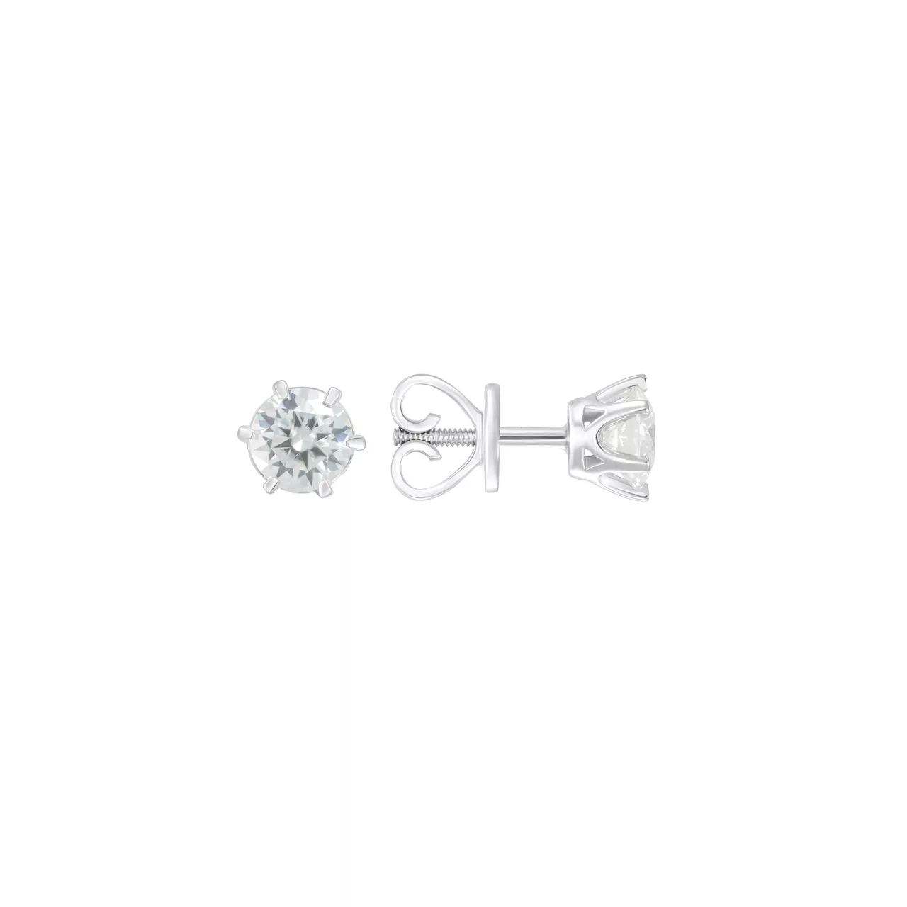 Золотые серьги с диаллантами 1.0ct огранки "Круг"