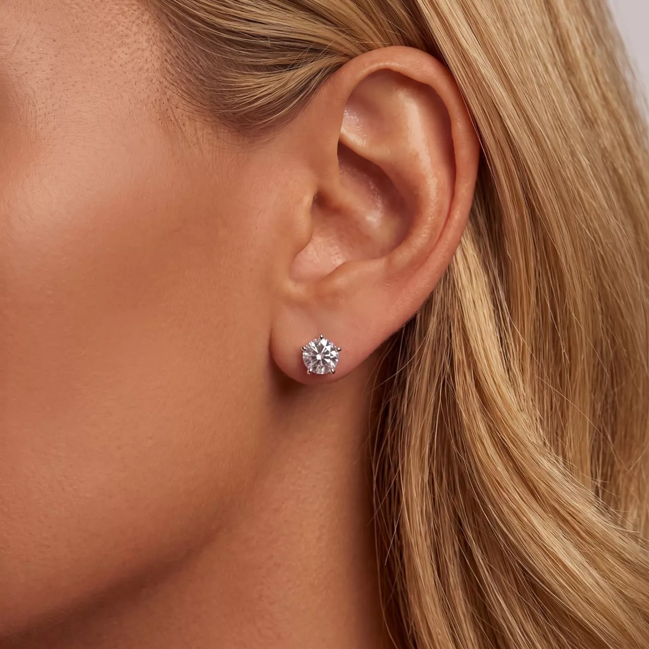 Золотые серьги с диаллантами 1.0ct огранки "Круг"