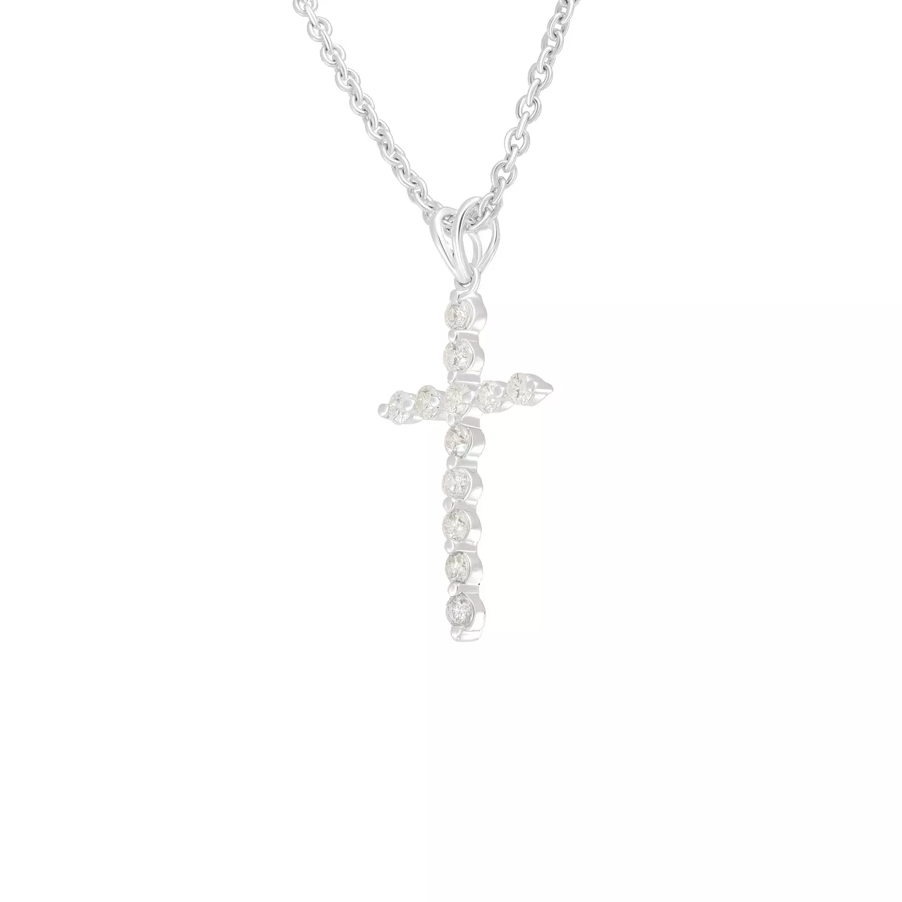 Подвеска-крест из золота 750 с бриллиантами 0.36ct