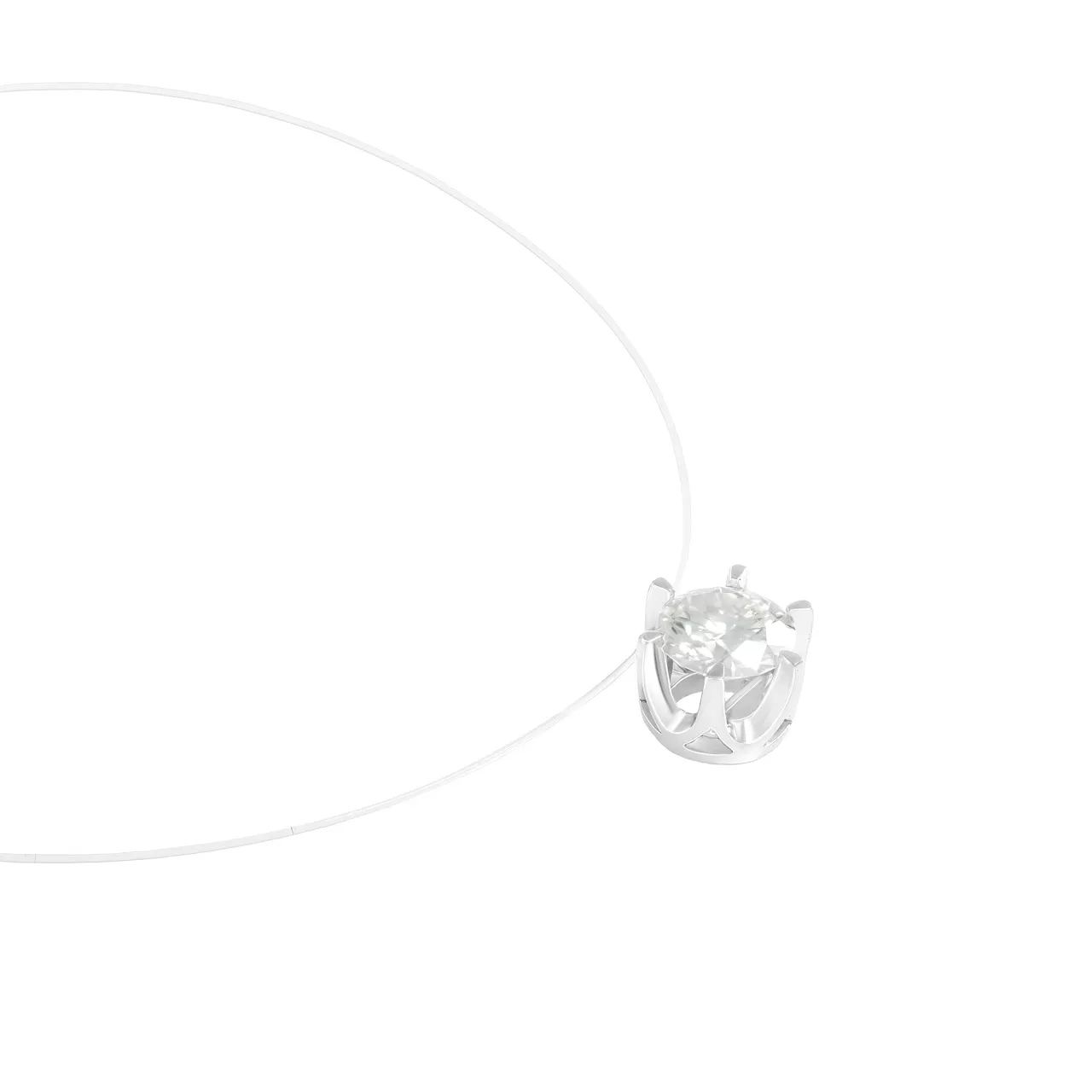 Золотой подвес на леске с диаллантом 0.5ct огранки "Круг"