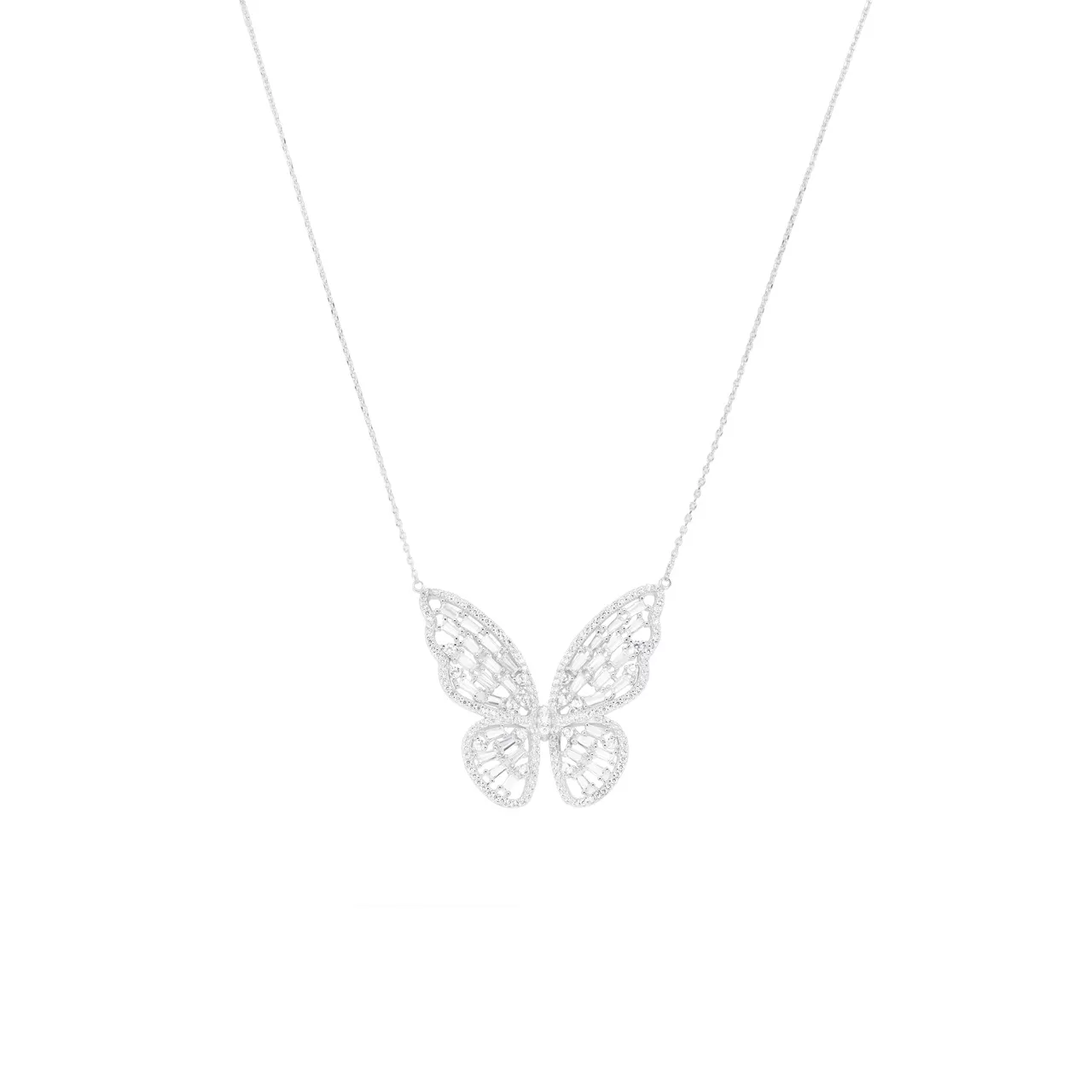 Серебряное колье "Butterfly" с фианитами