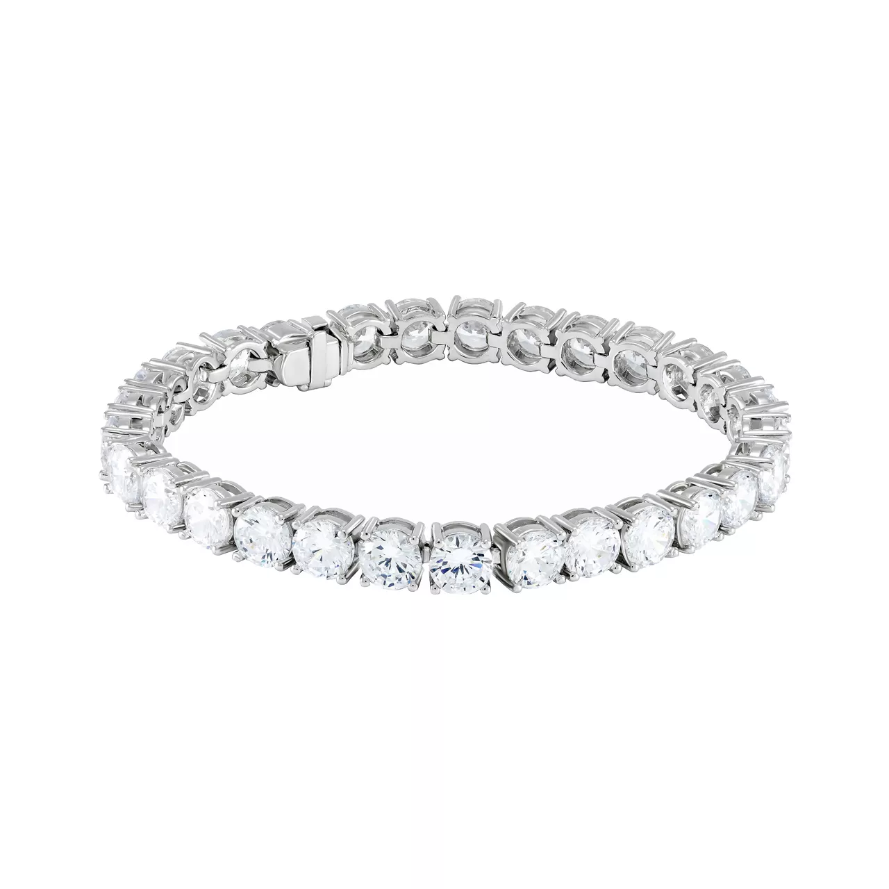 Серебряный теннисный браслет с фианитами d0.6