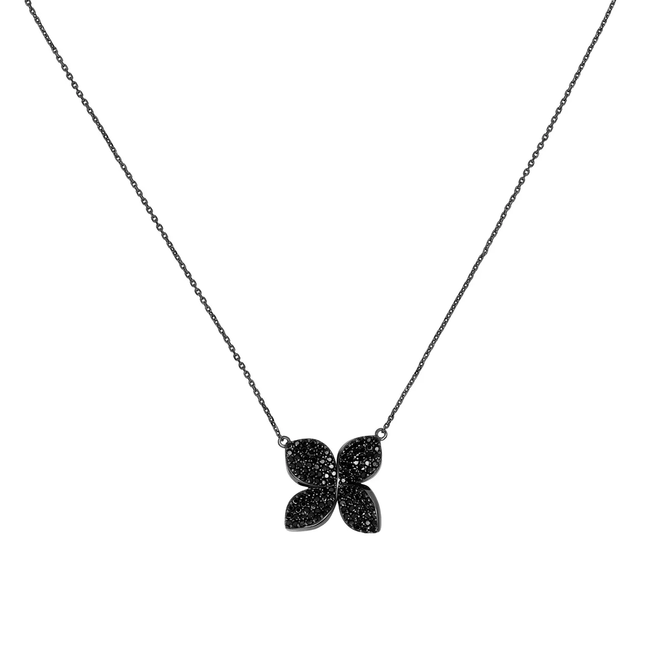 Серебряное колье "Gothic Flowers" со шпинелями