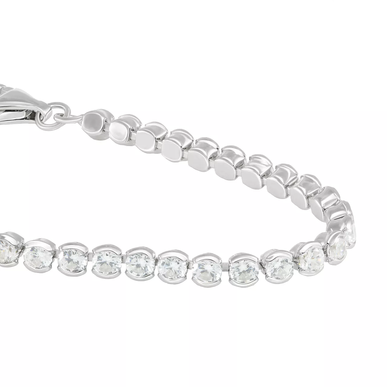 Серебряный теннисный браслет с фианитами d0.2