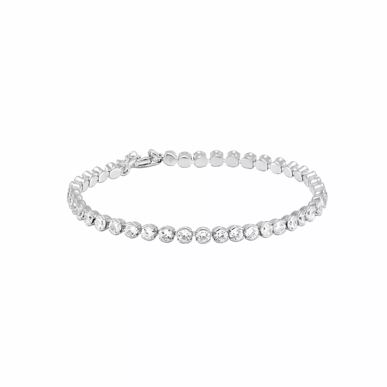 Серебряный теннисный браслет с фианитами d0.2
