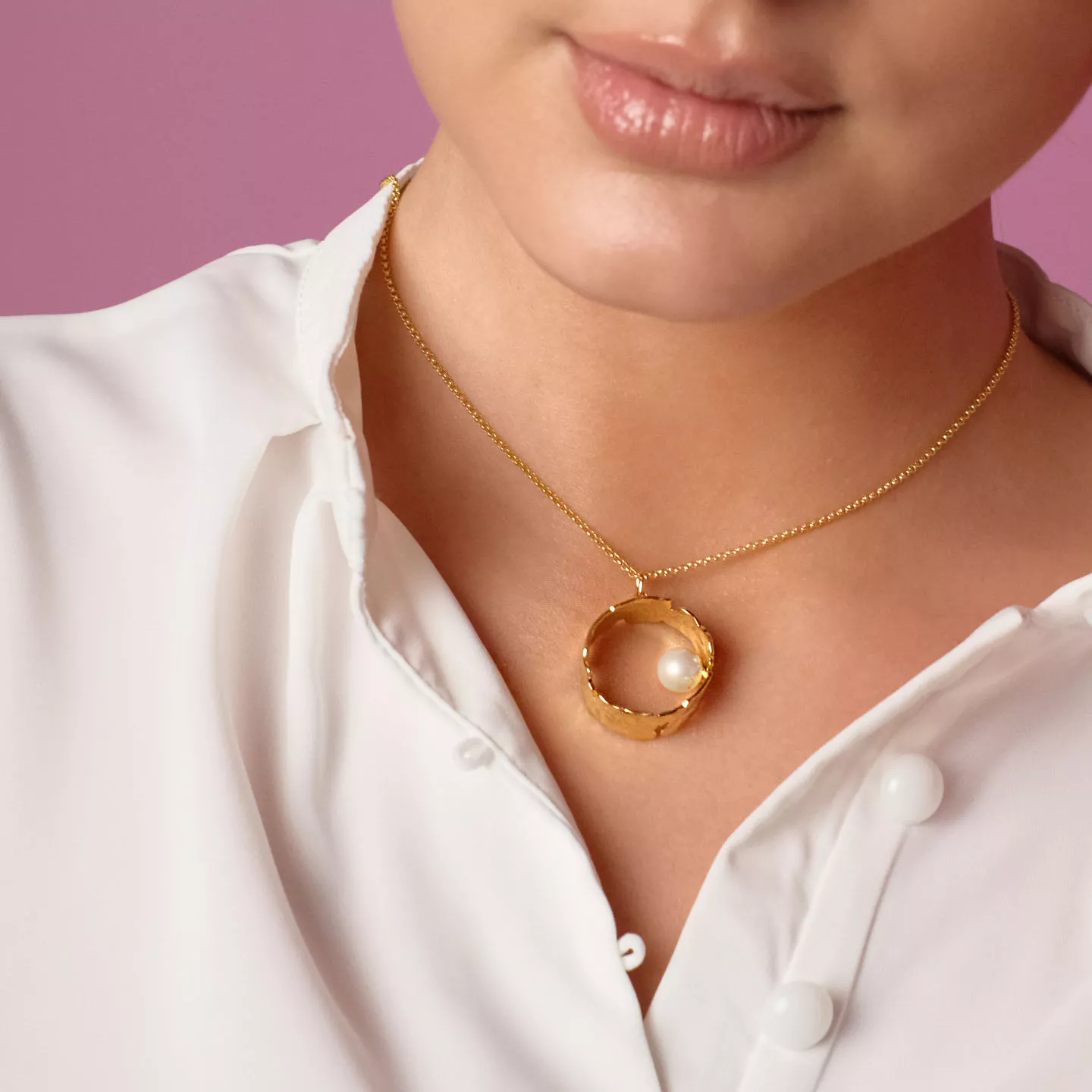 Колье "Shiny Gold" с жемчугом и.
