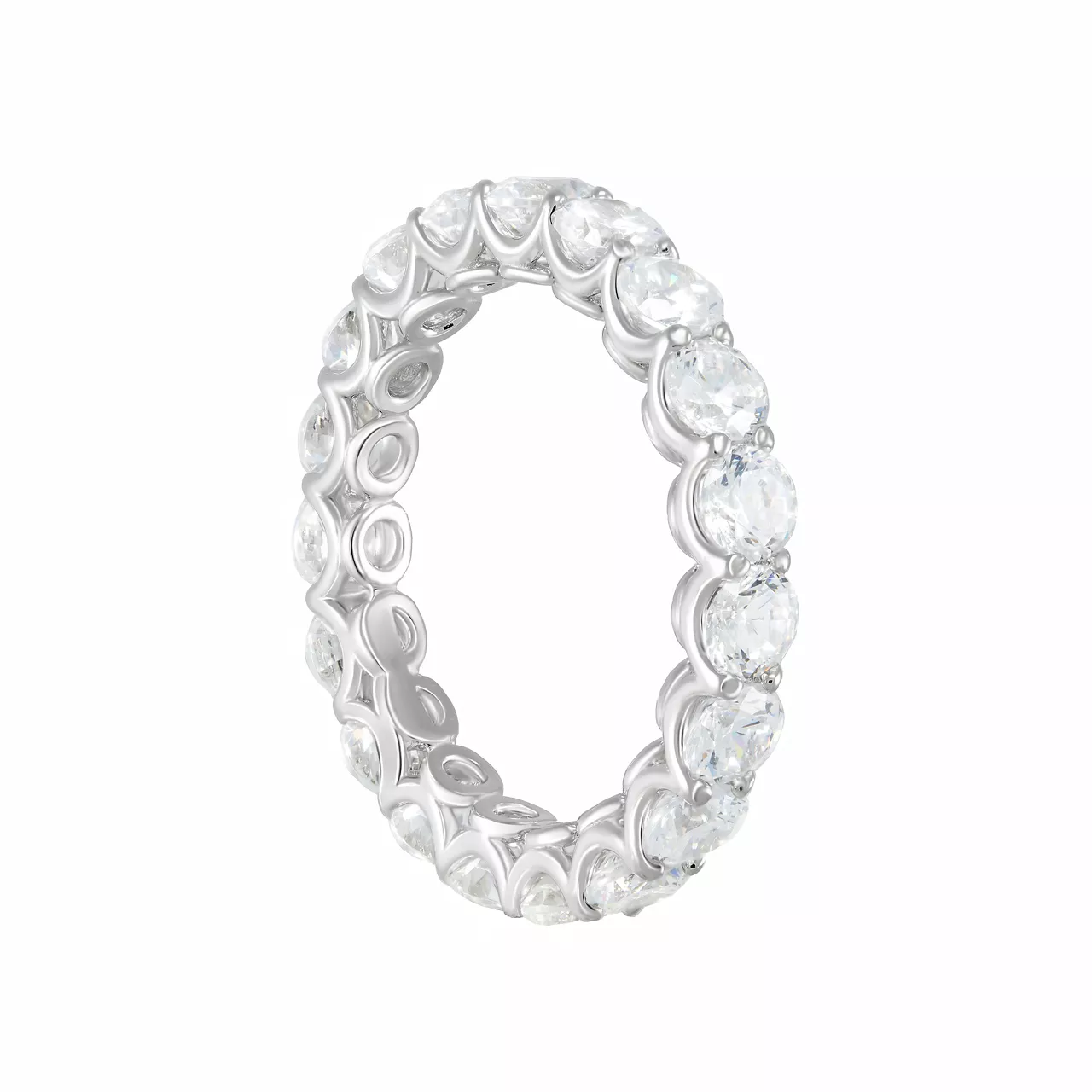Серебряное кольцо-дорожка с фианитами d0.4