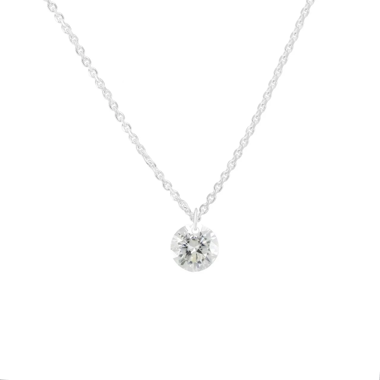 Золотое колье-чокер с подвижным диаллантом 1.0ct