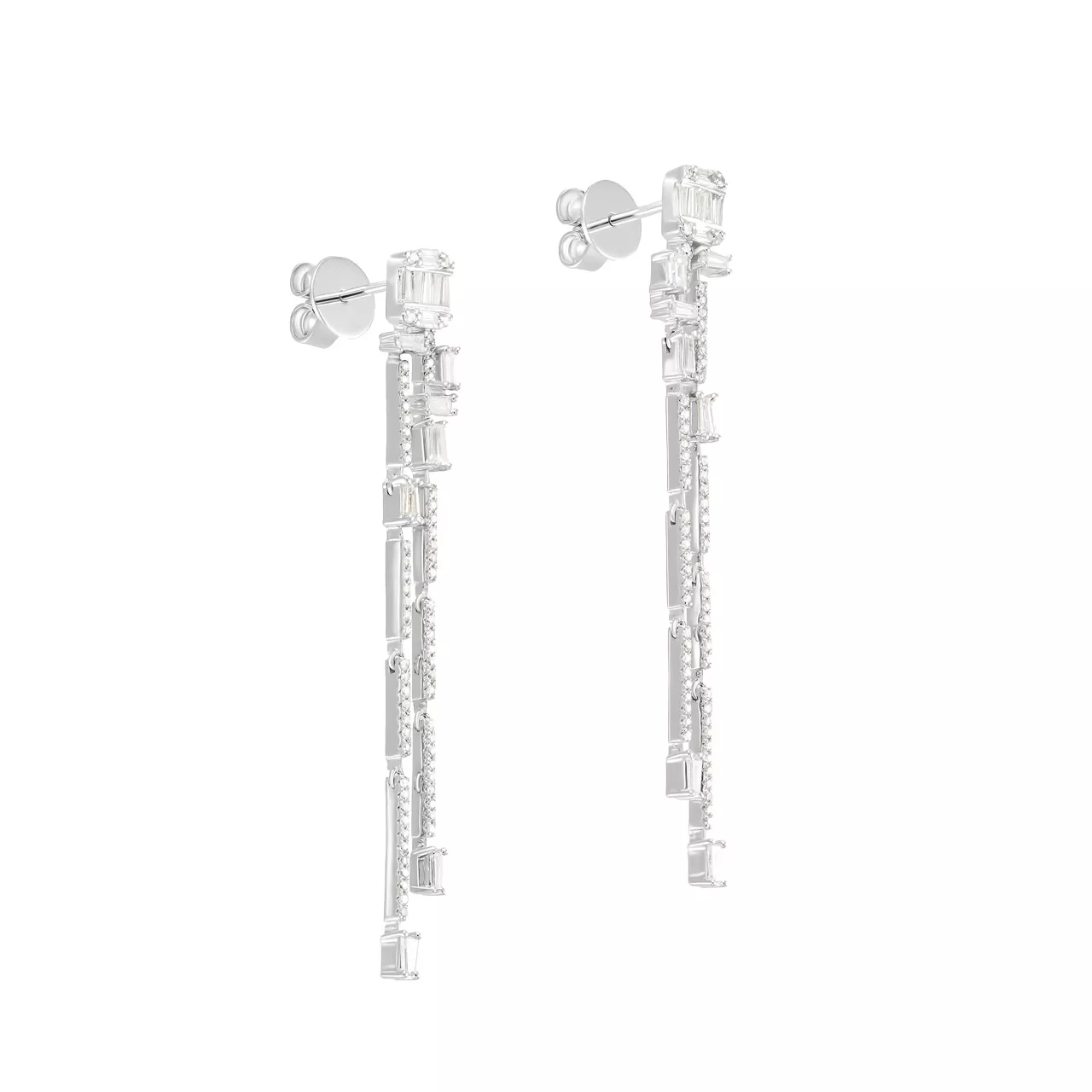 Золотые удлиненные серьги с бриллиантами 1.04ct
