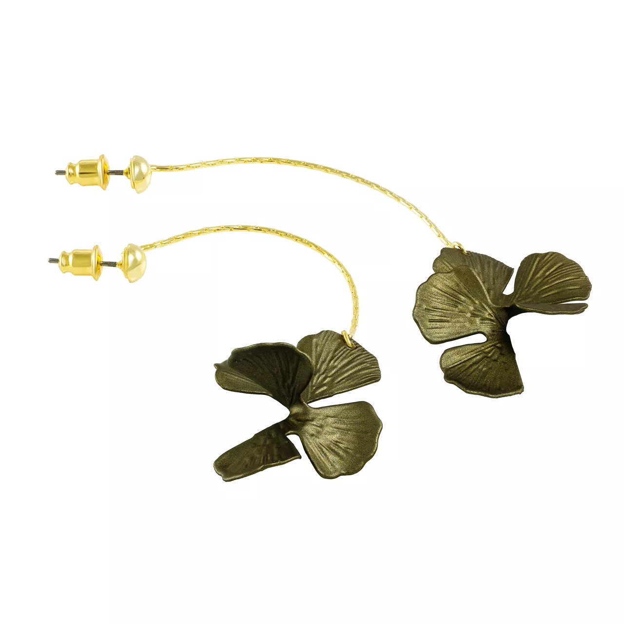 Серьги подвесы "Pearl Army - Ginkgo leaf"