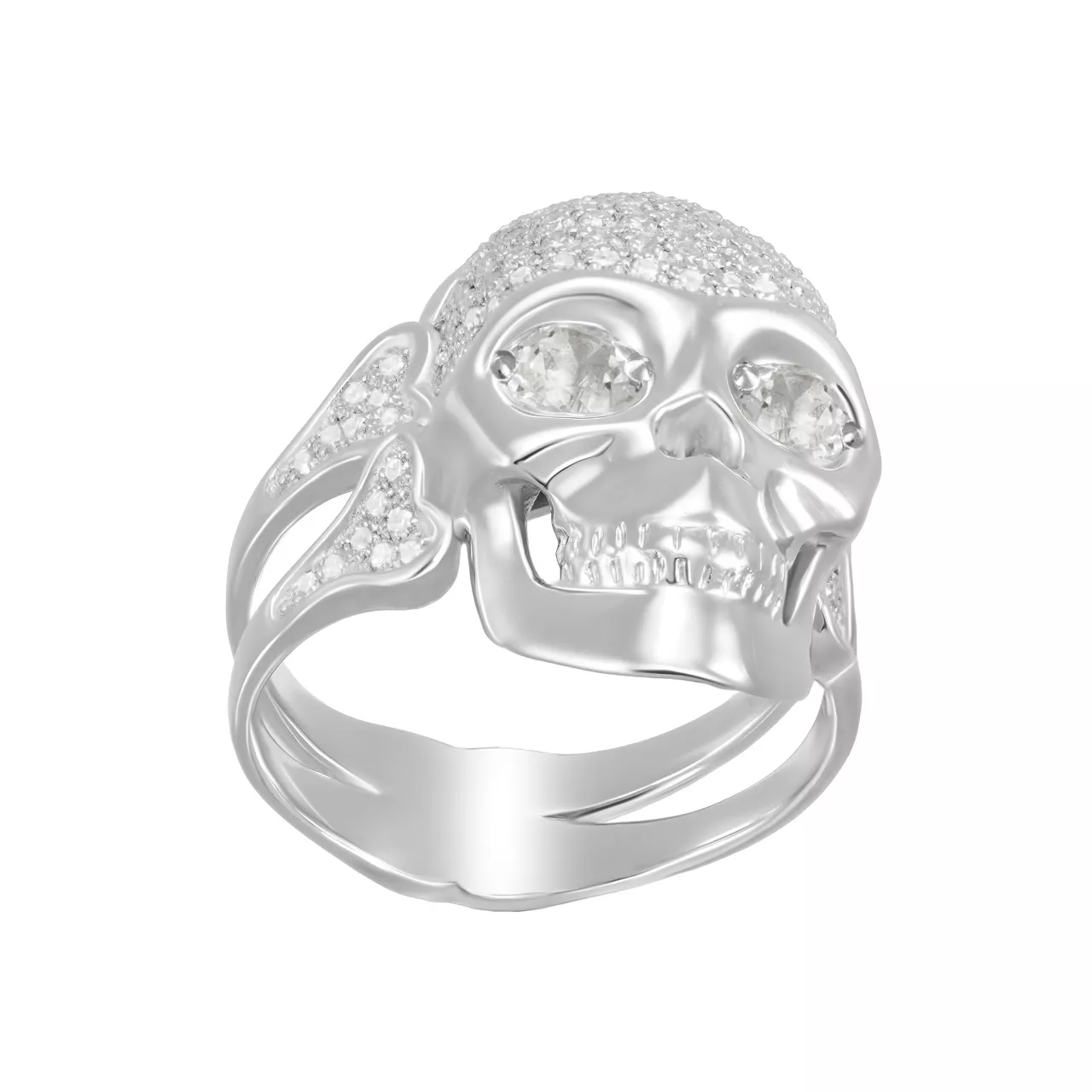 Серебряное кольцо Череп с топазами R18G5-0587-1
