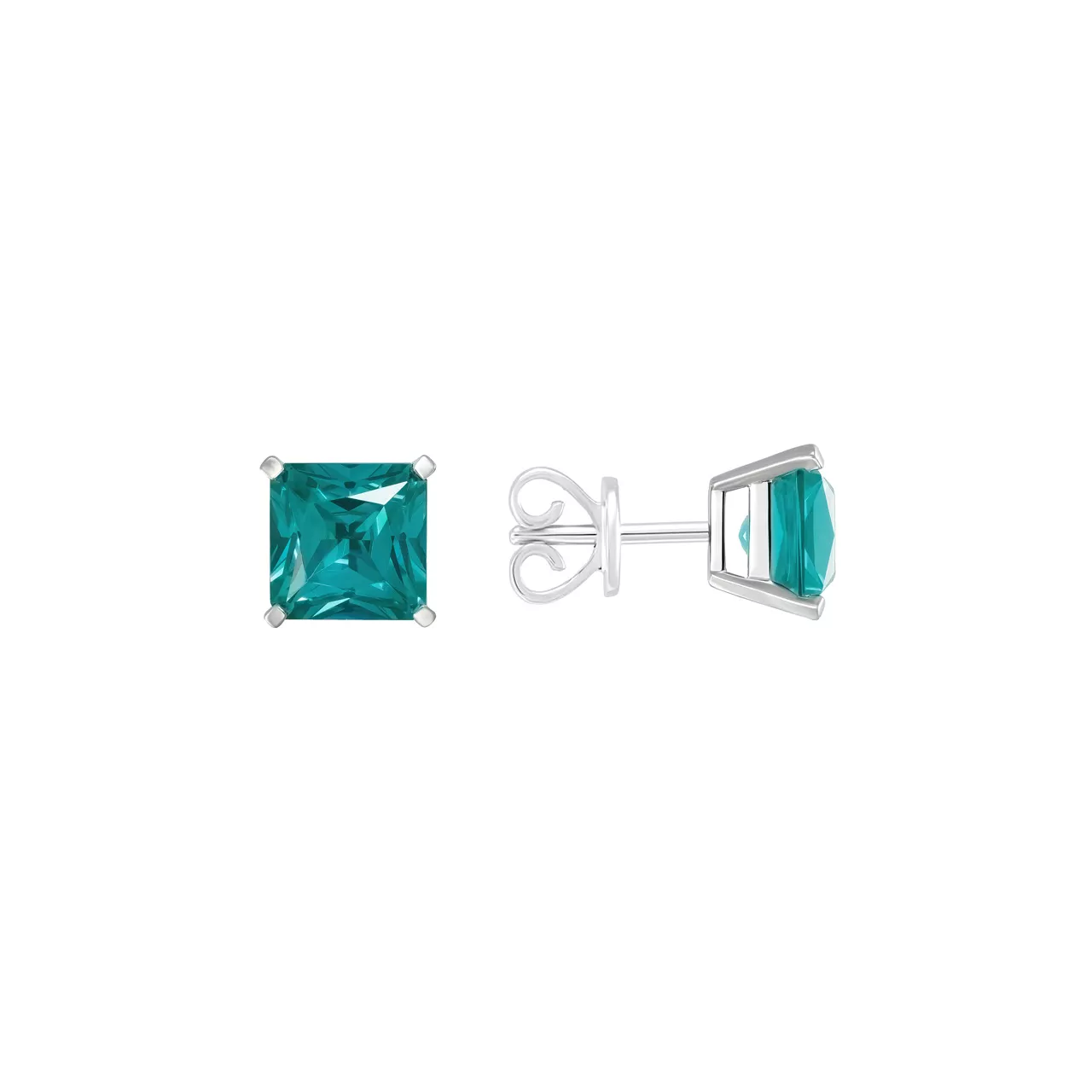 Золотые серьги с турмалинами параиба lab-grown 5.10ct огранки "Октагон"