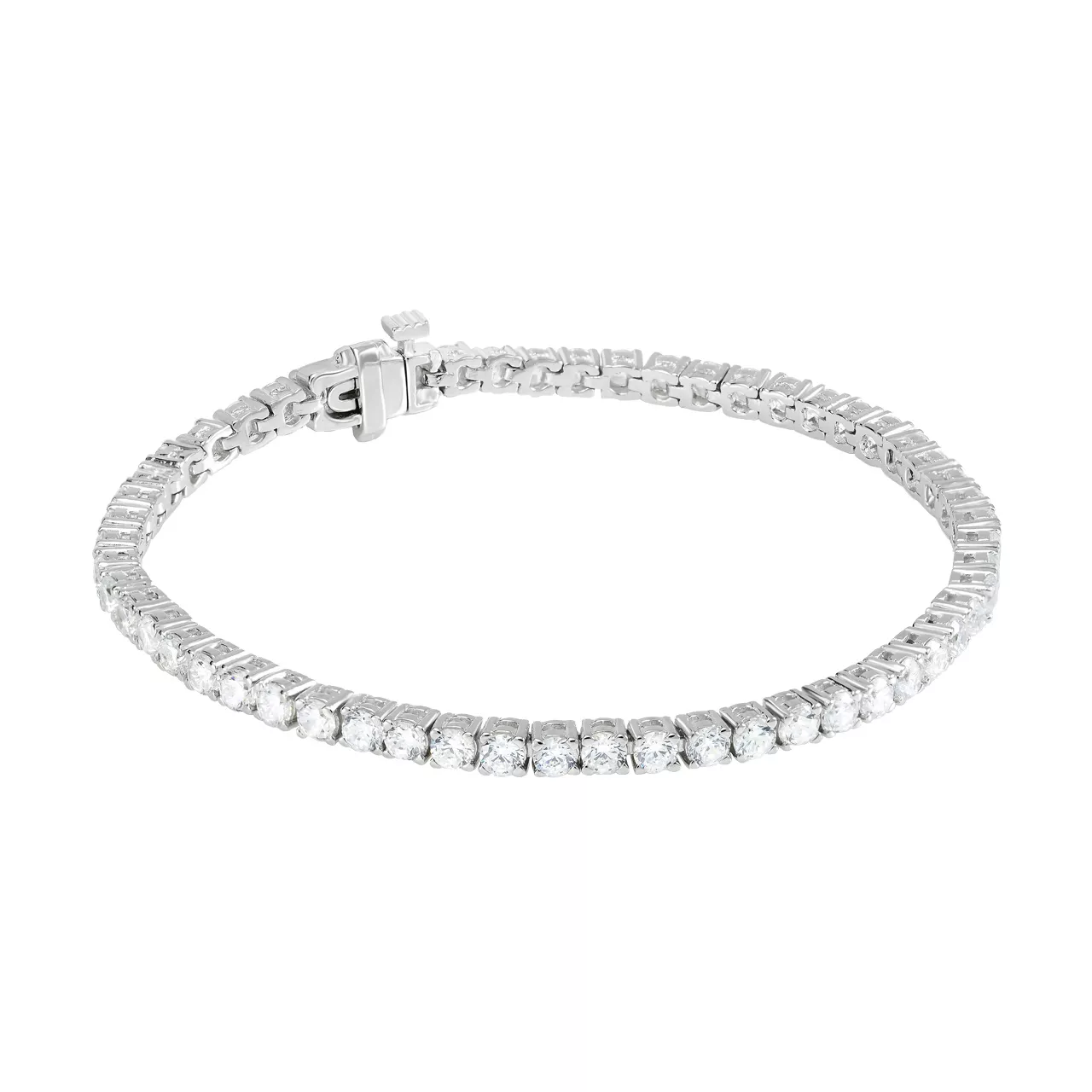 Серебряный теннисный браслет с фианитами d0.3