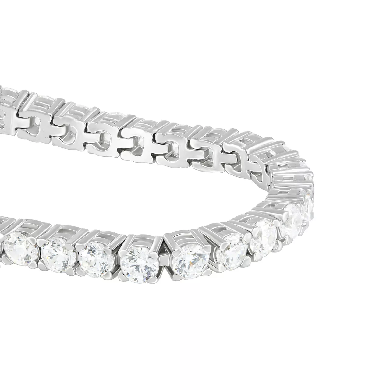 Серебряный теннисный браслет с фианитами d0.3