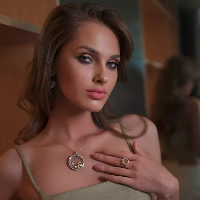Серебряная подвеска с подвижными вставками