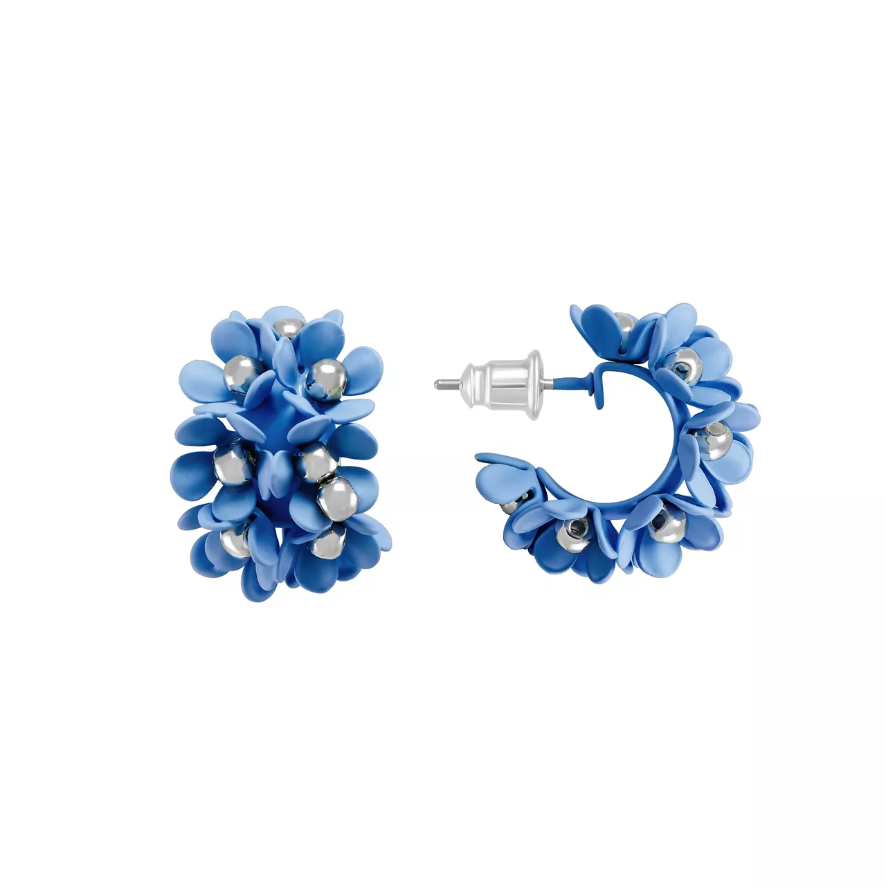 Серьги-конго "Milk Blue - Flower wreath"
