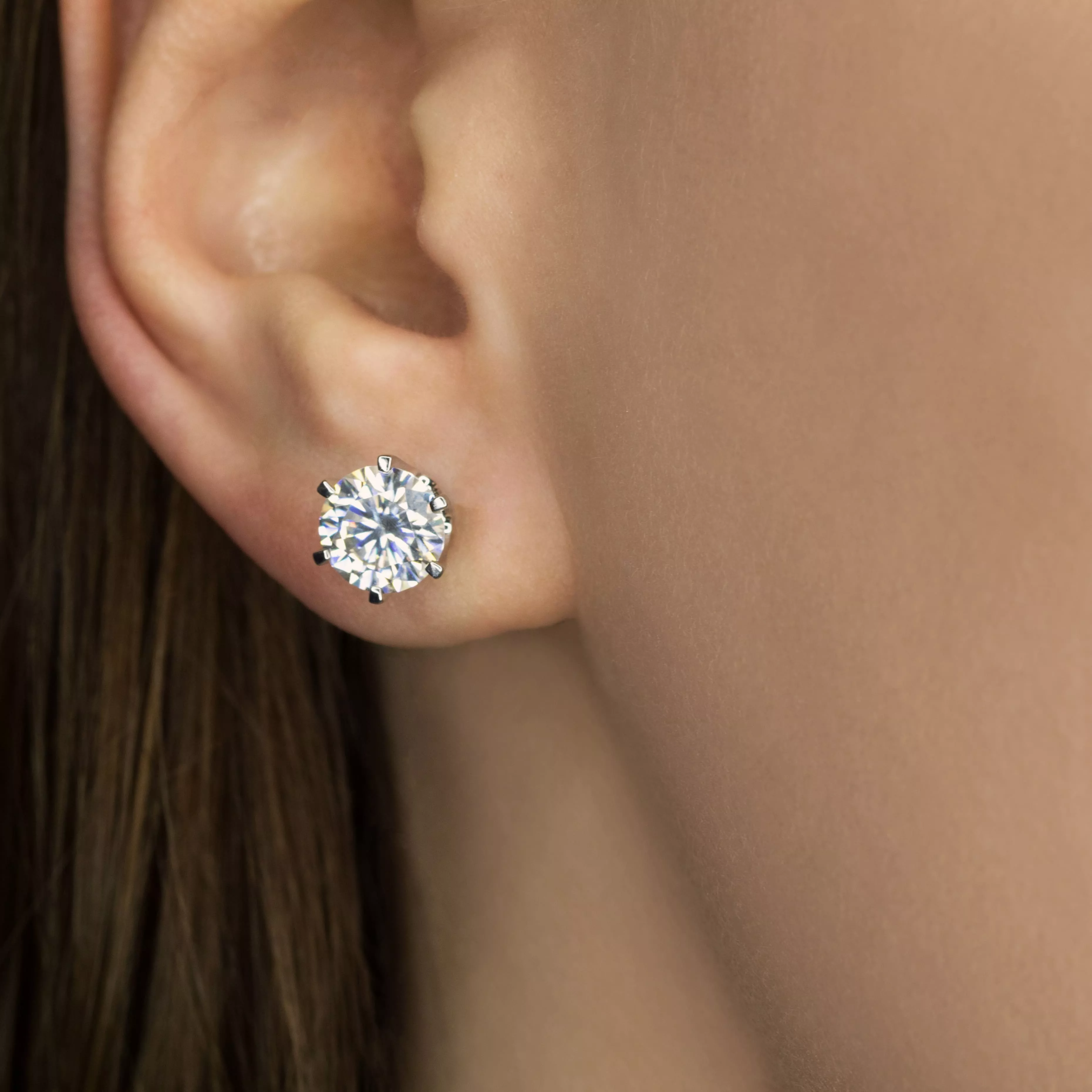 Золотые серьги с диаллантами 2.0ct