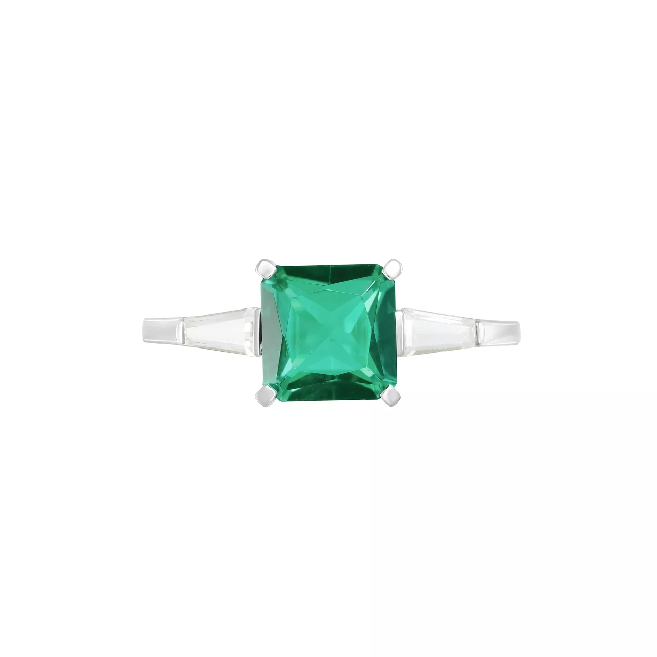 Золотое кольцо с изумрудом lab-grown 1.24ct огранки "Октагон" и диаллантами