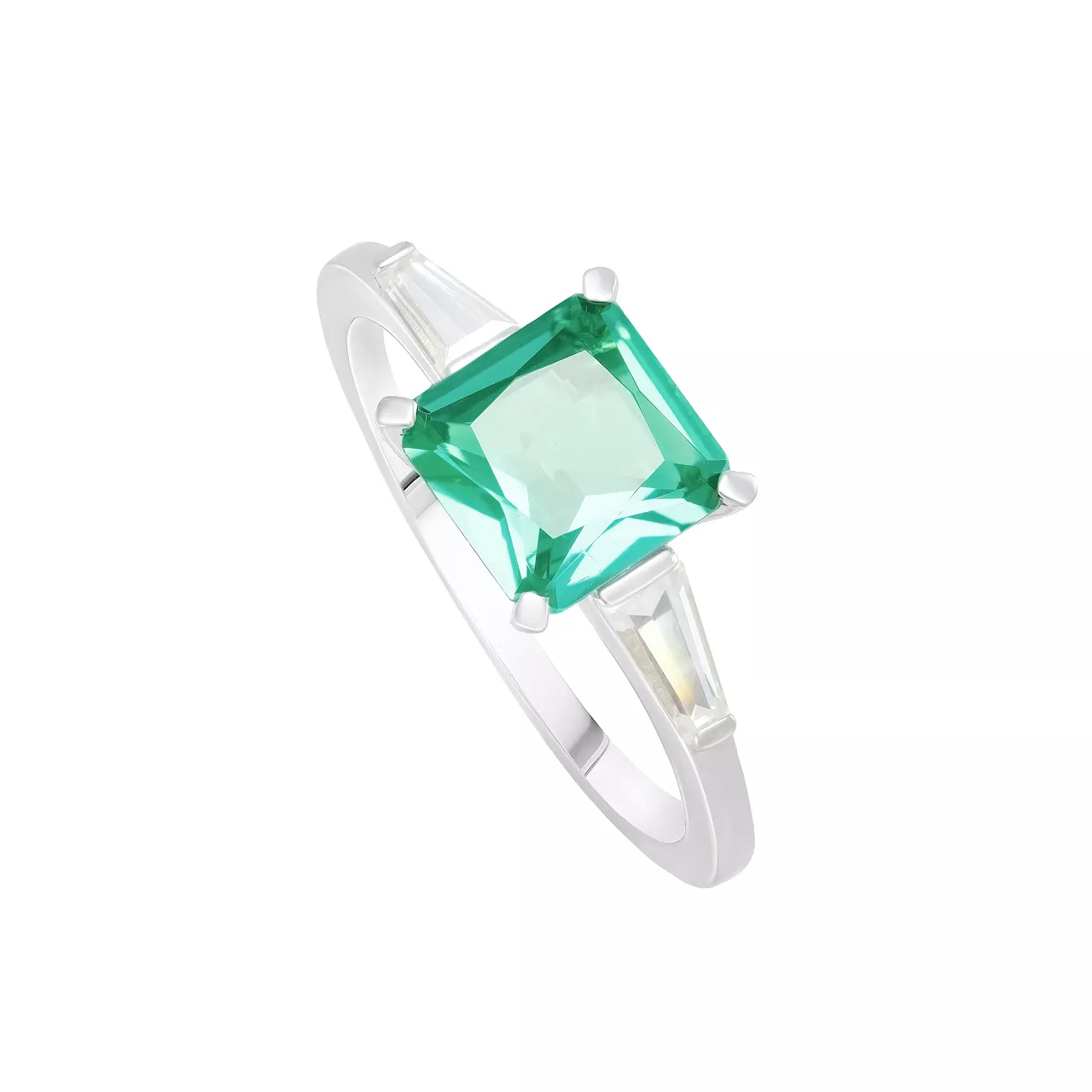 Золотое кольцо с изумрудом lab-grown 1.24ct огранки "Октагон" и диаллантами