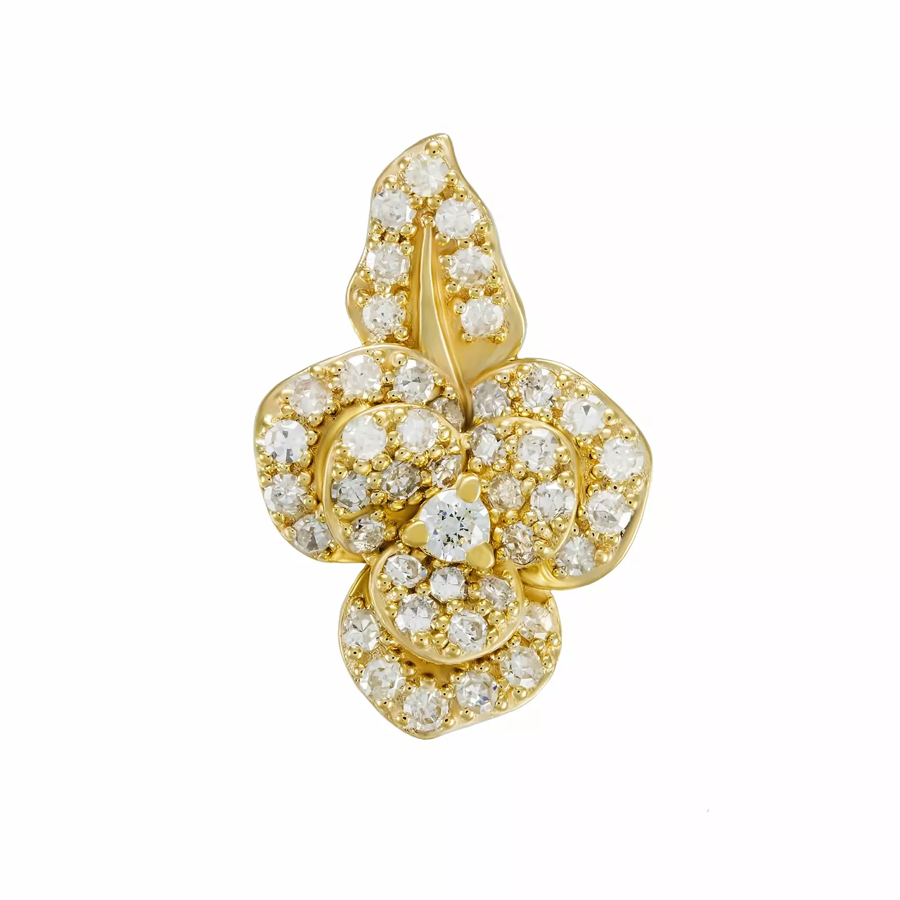 Золотая подвеска "Роза" с бриллиантами 0.27ct