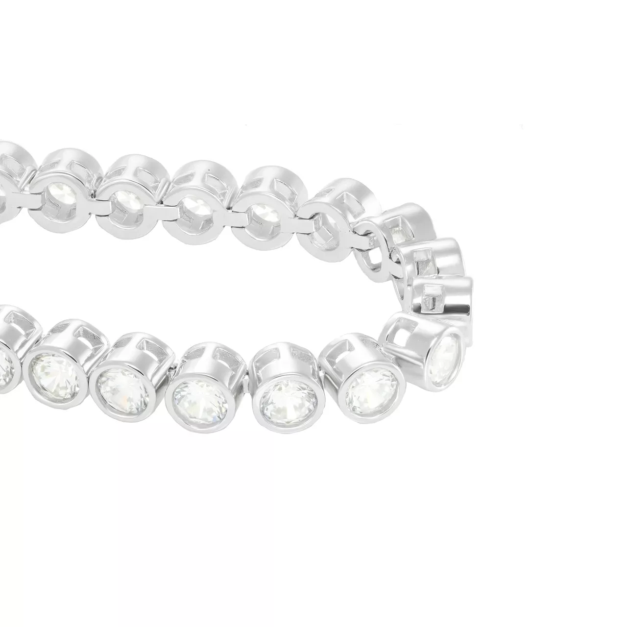 Серебряный теннисный браслет с фианитами d0.5