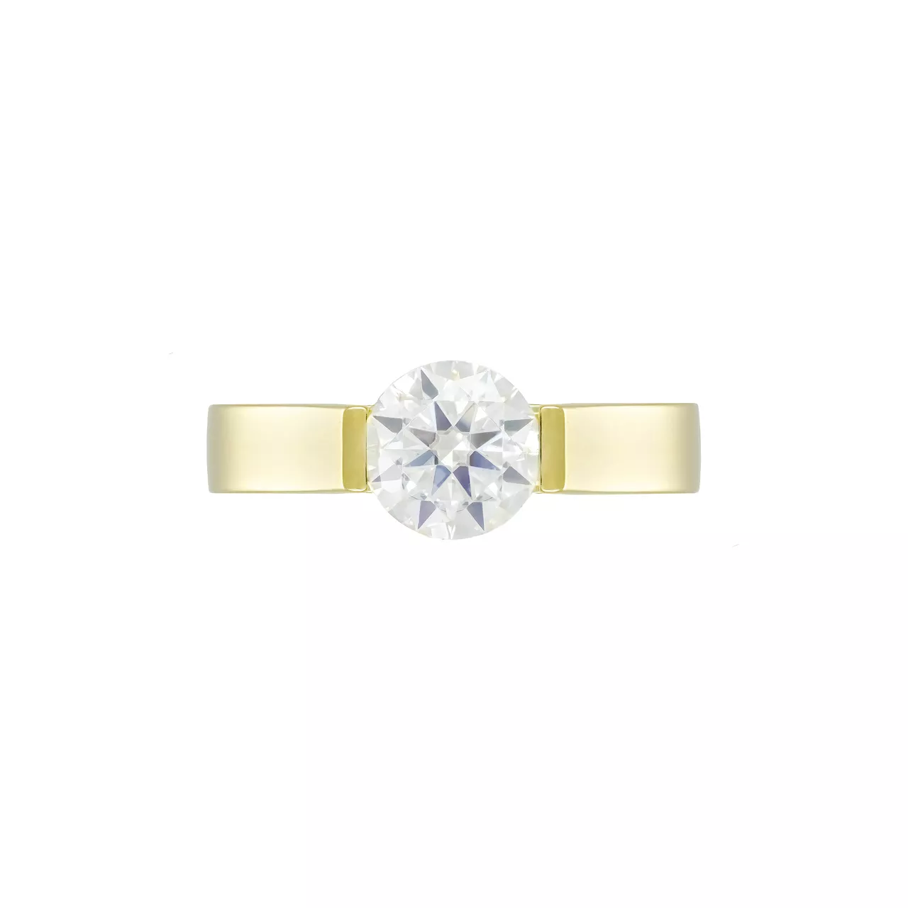 Золотое кольцо с диаллантом 1.5ct огранки "Круг"