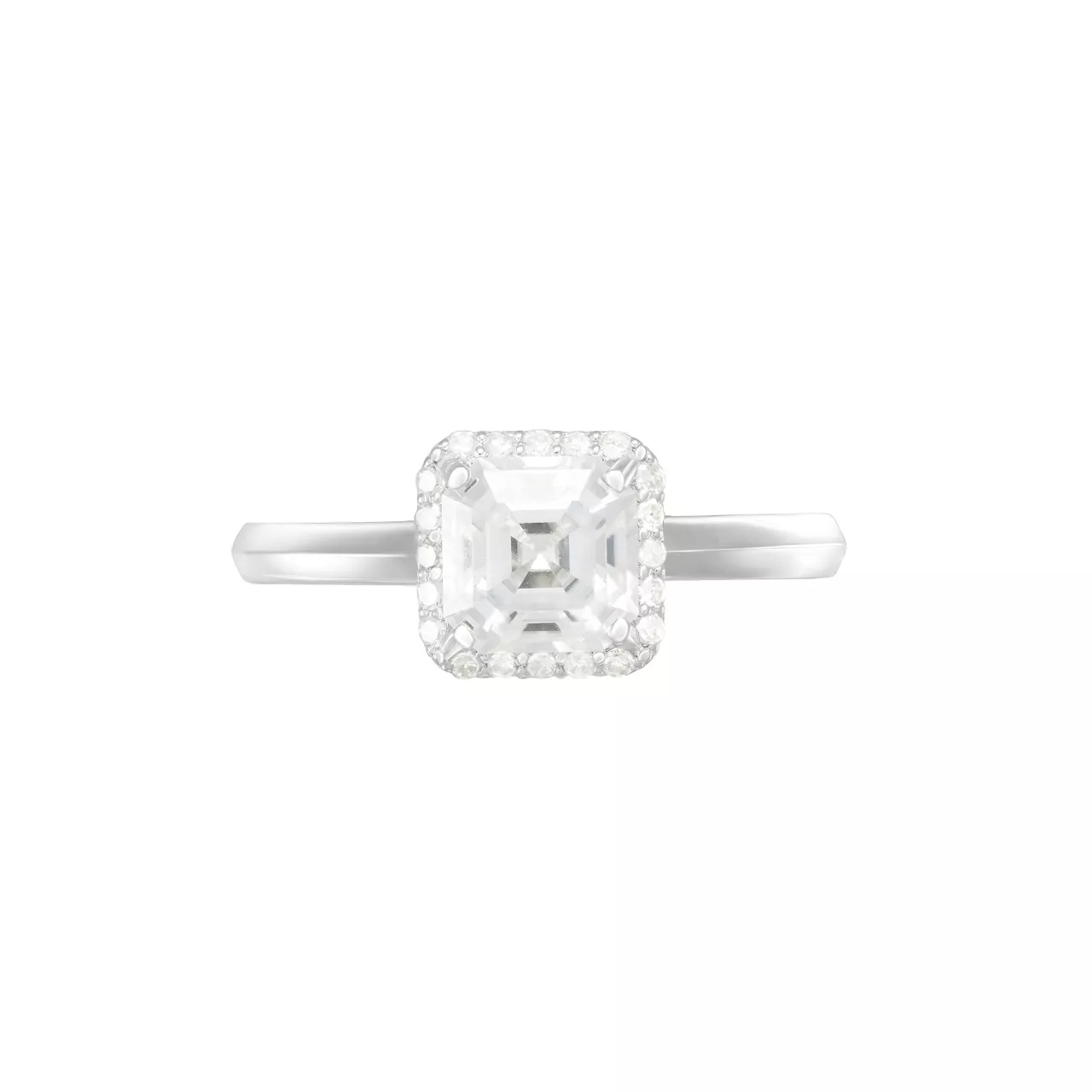 Золотое кольцо с диаллантом 1.0ct огранки "Ашер" и бриллиантами
