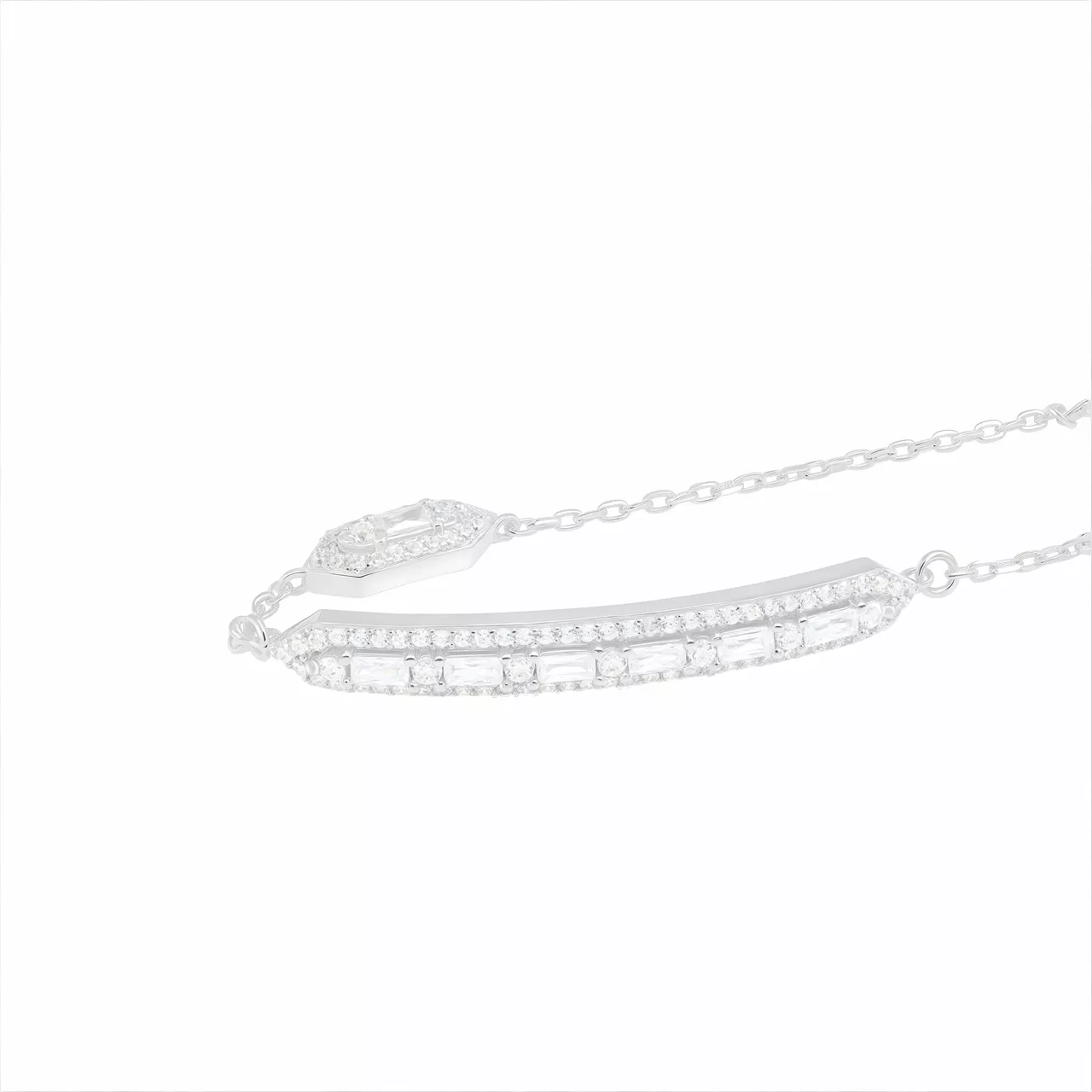 Серебряный браслет с фианитами