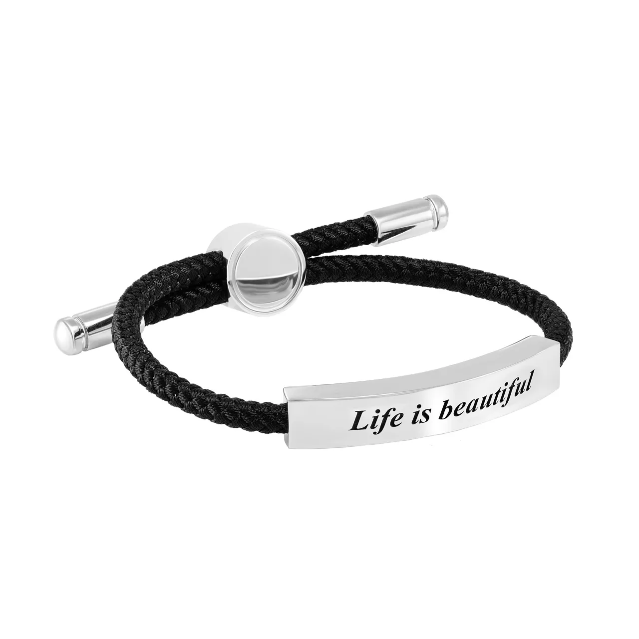 Браслет с гравировкой "Life is beautiful"