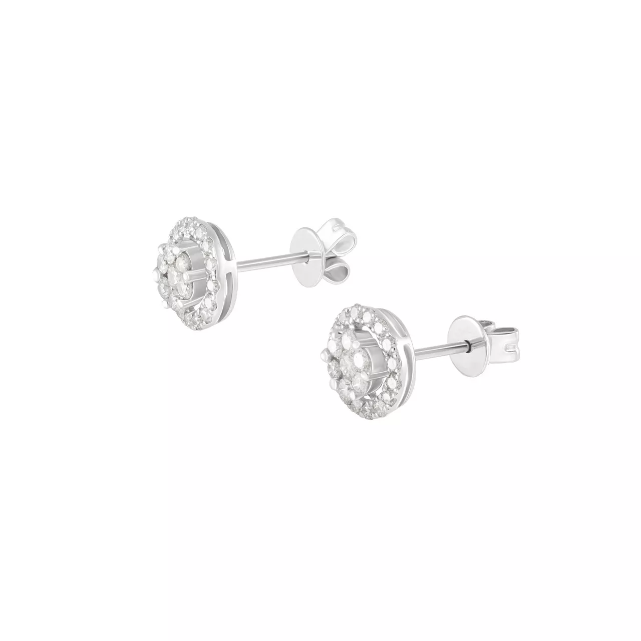 Серьги-пусеты из золота 750 с бриллиантами 0.6ct