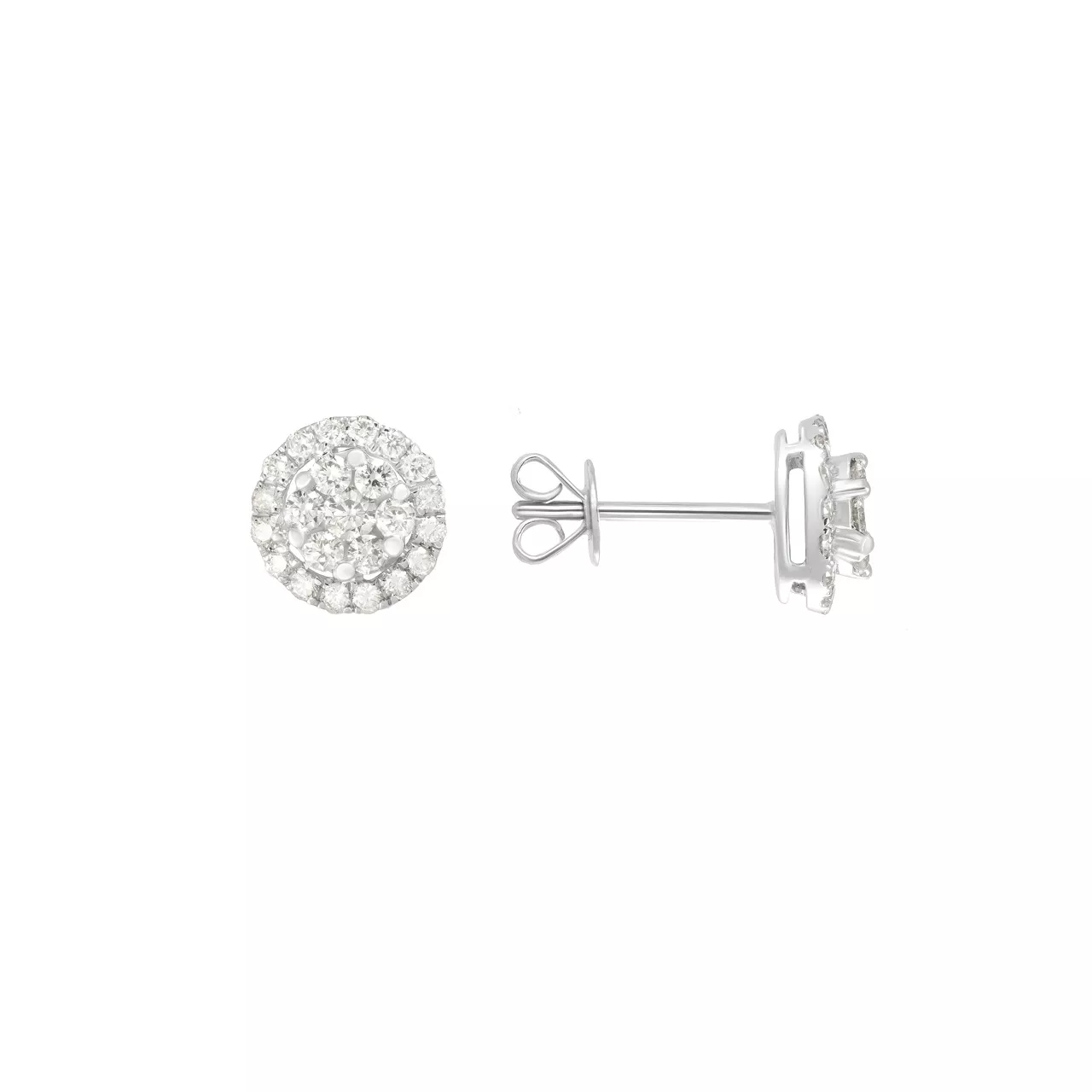 Серьги-пусеты из золота 750 с бриллиантами 0.6ct