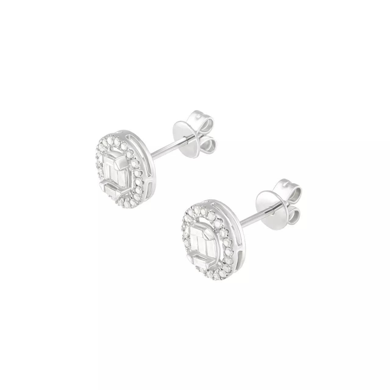 Серьги-пусеты из золота 750 с бриллиантами 0.3ct