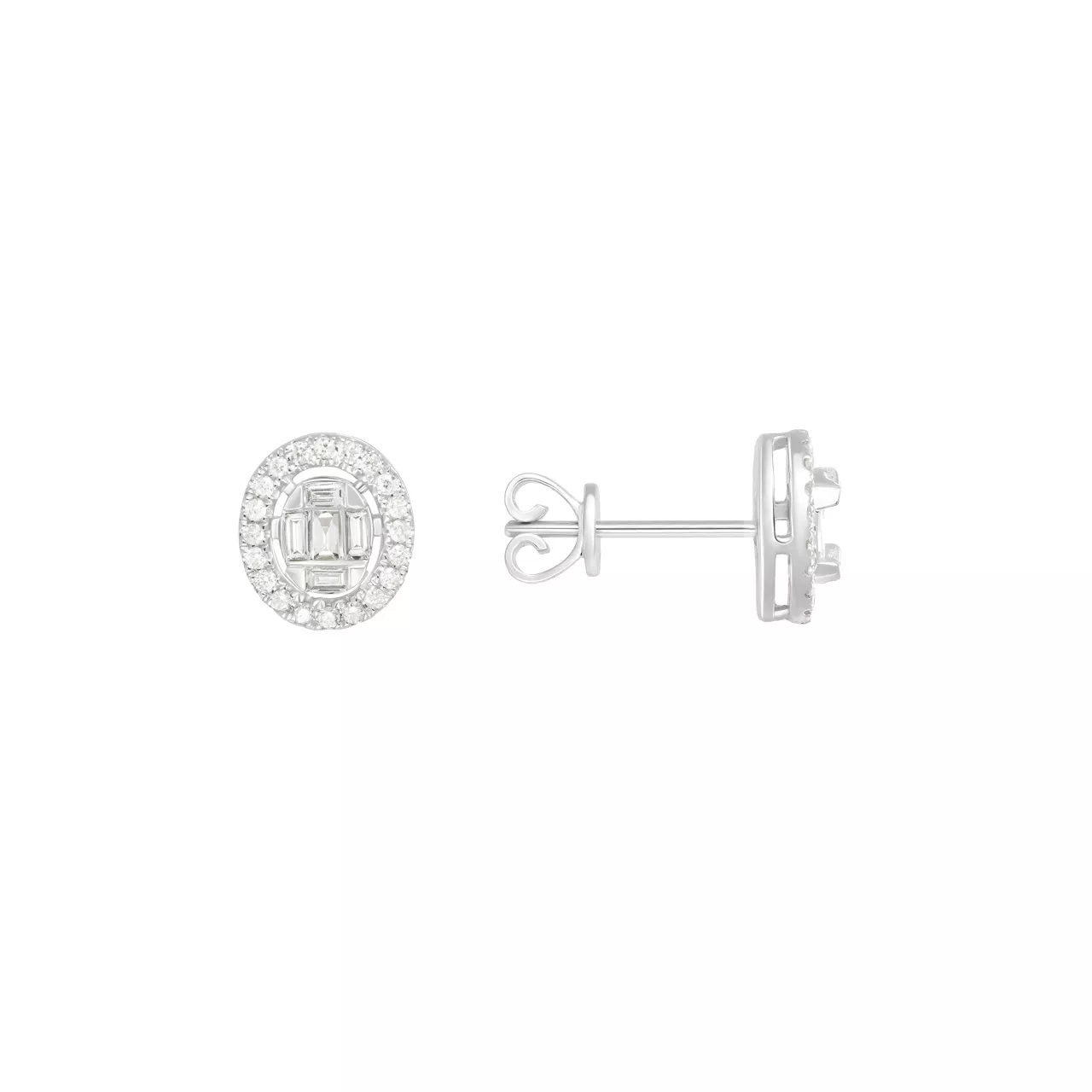 Серьги-пусеты из золота 750 с бриллиантами 0.3ct