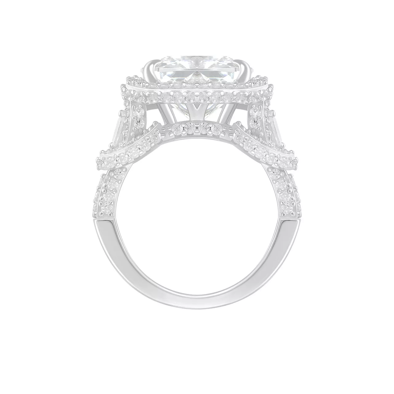 Серебряное кольцо с фианитами