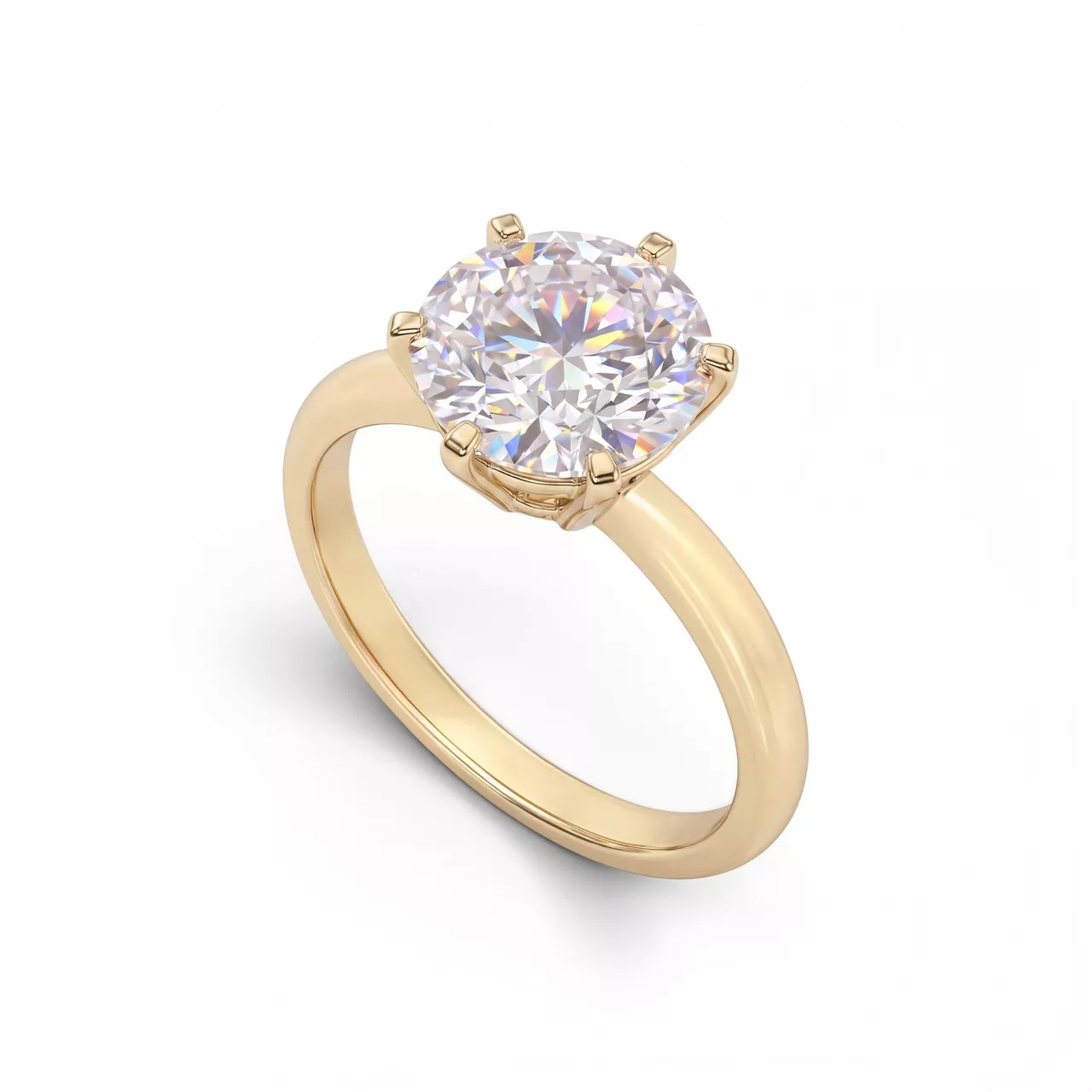 Золотое кольцо с диаллантом 3.0ct огранки "Круг"