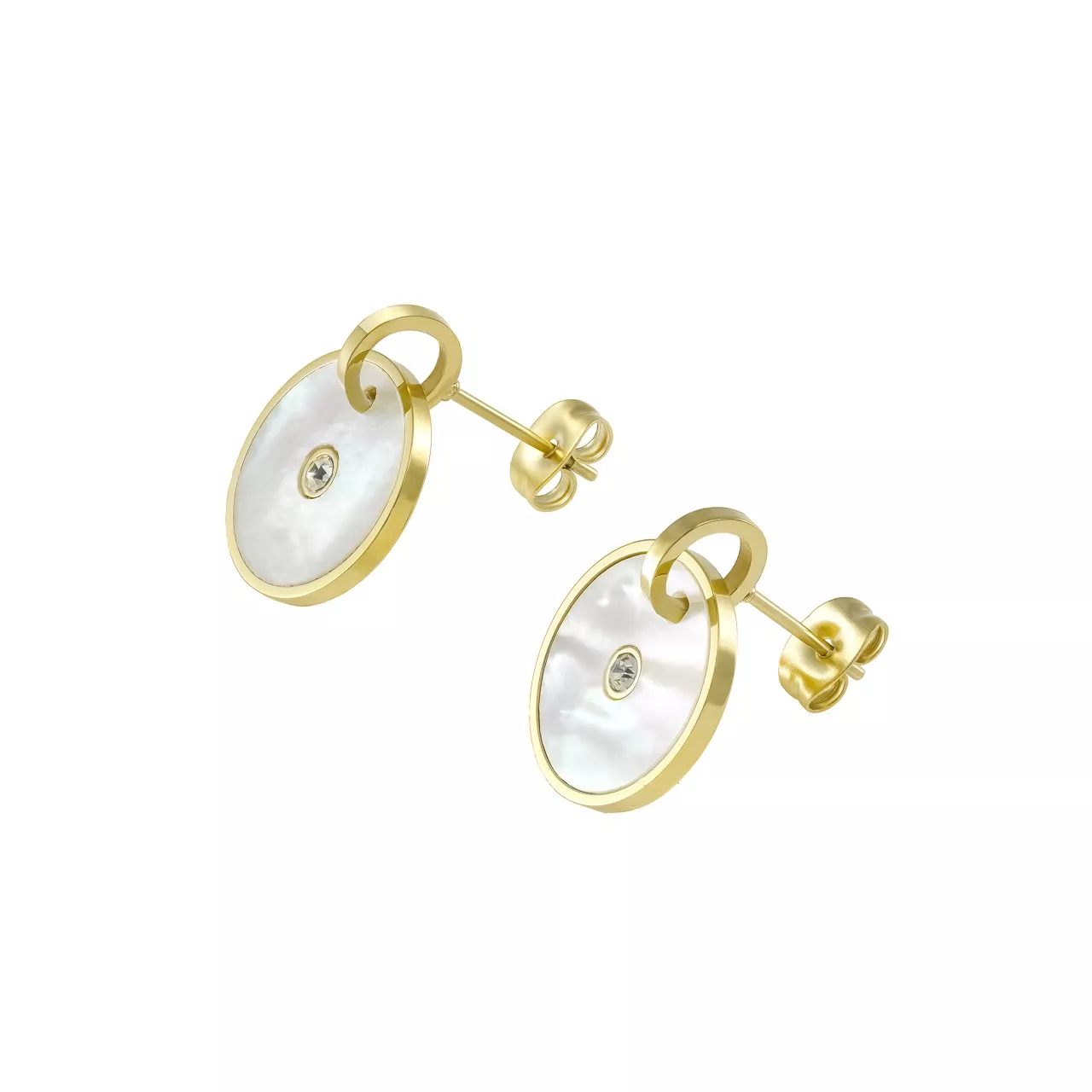 Серьги "Pearl" с перламутром и фианитами